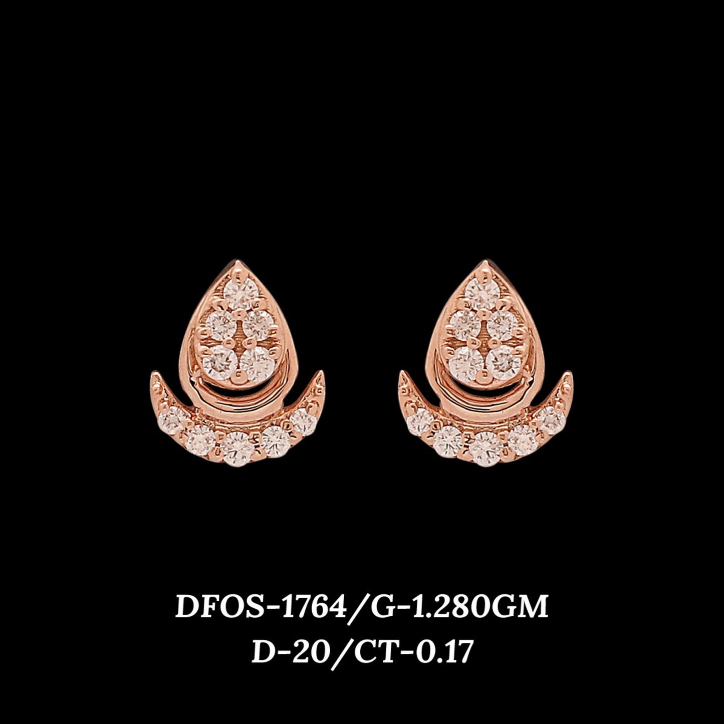 Diamond EARRING With 1.28 Gms of 18 Kt Gold and 0.17 Cts of Certified Natural Diamonds Code: MJ26ER256