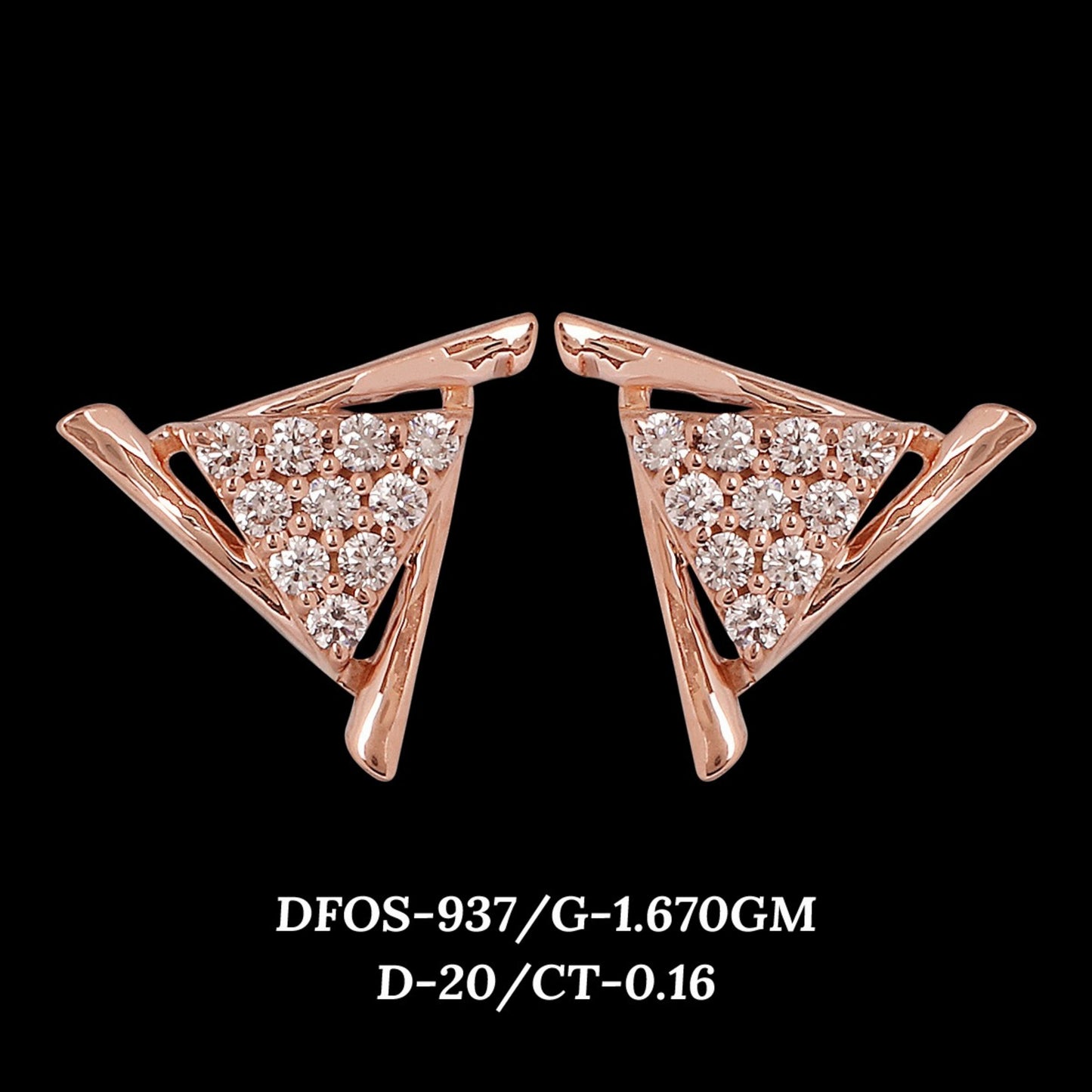 Diamond EARRING With 1.67 Gms of 18 Kt Gold and 0.16 Cts of Certified Natural Diamonds Code: MJ26ER616