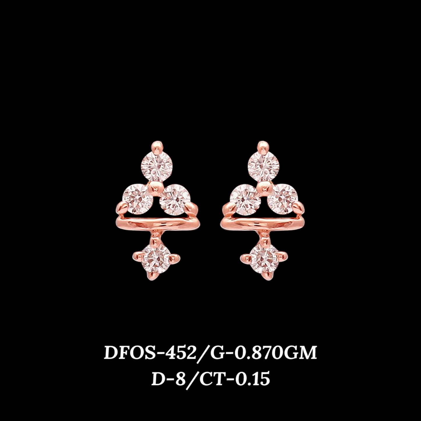 Diamond EARRING With 0.87 Gms of 18 Kt Gold and 0.15 Cts of Certified Natural Diamonds Code: MJ26ER524