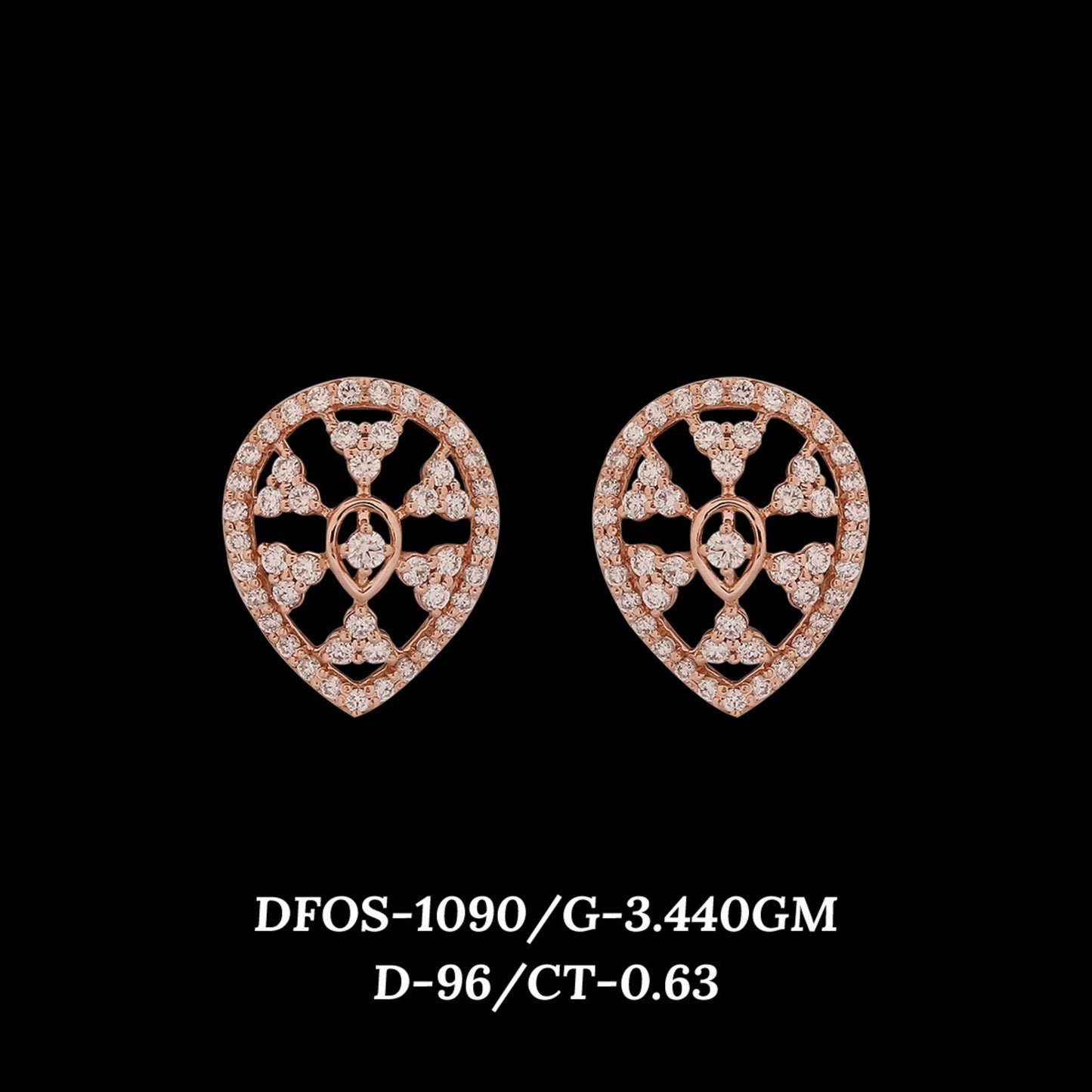 Diamond EARRING With 3.44 Gms of 18 Kt Gold and 0.63 Cts of Certified Natural Diamonds Code: MJ26ER160