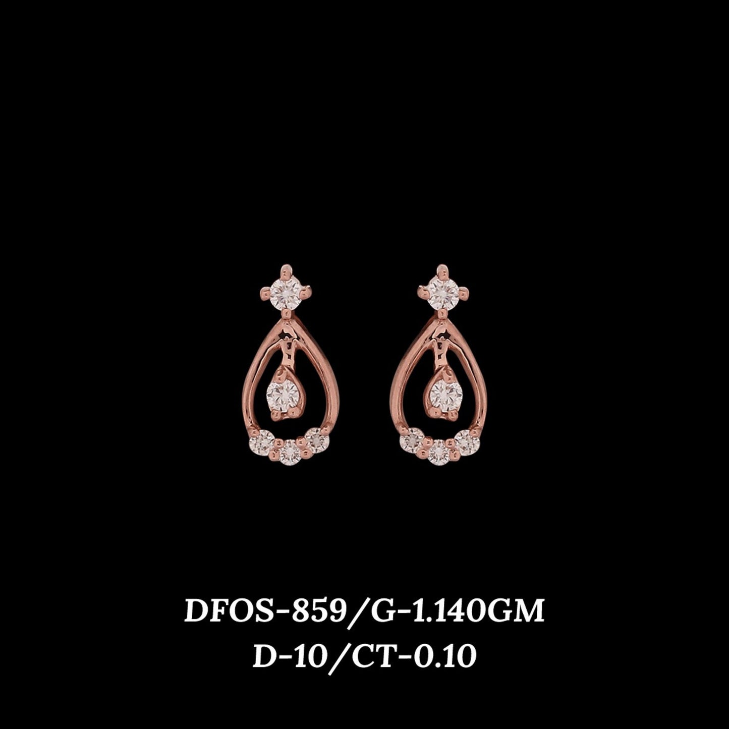 Diamond EARRING With 1.14 Gms of 18 Kt Gold and 0.1 Cts of Certified Natural Diamonds Code: MJ26ER611