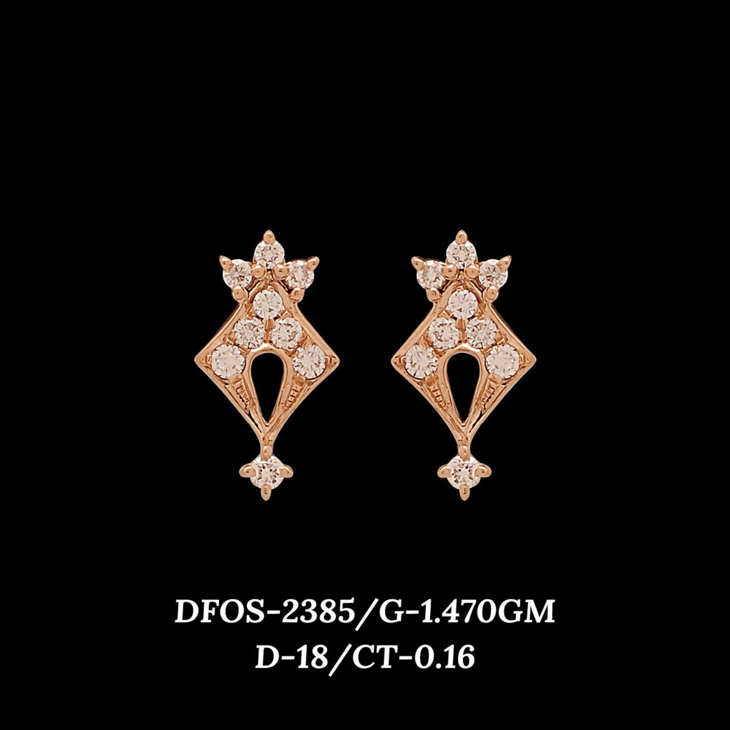Diamond EARRING With 1.47 Gms of 18 Kt Gold and 0.16 Cts of Certified Natural Diamonds Code: MJ26ER437