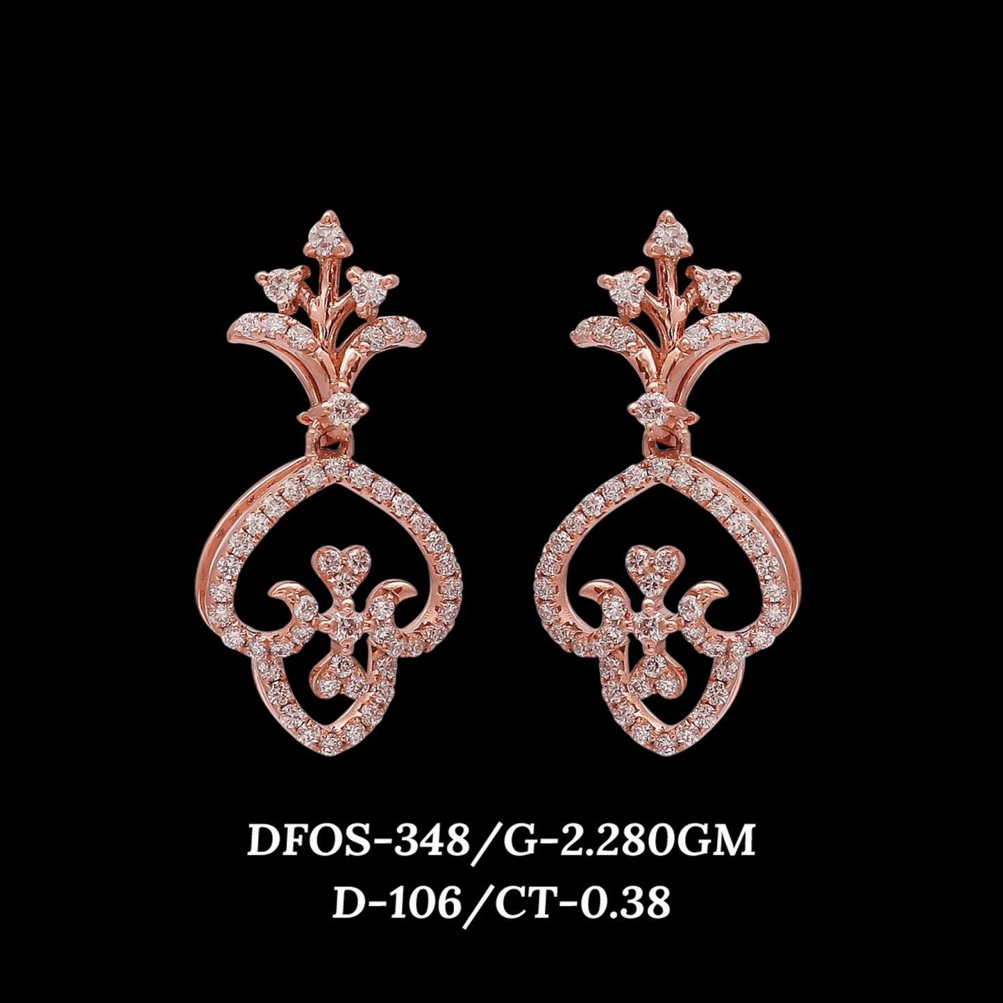 Diamond EARRING With 2.28 Gms of 18 Kt Gold and 0.38 Cts of Certified Natural Diamonds Code: MJ26ER506