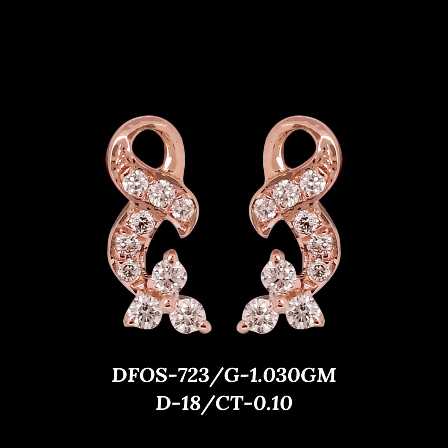 Diamond EARRING With 1.03 Gms of 18 Kt Gold and 0.1 Cts of Certified Natural Diamonds Code: MJ26ER584