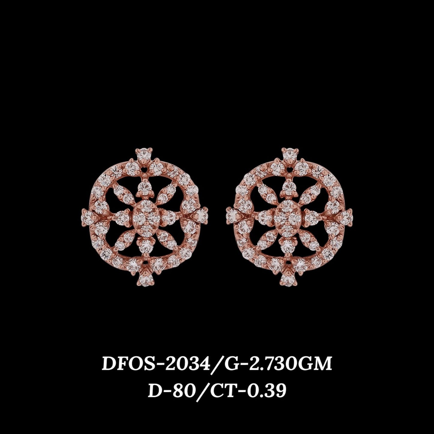 Diamond EARRING With 2.73 Gms of 18 Kt Gold and 0.39 Cts of Certified Natural Diamonds Code: MJ26ER345