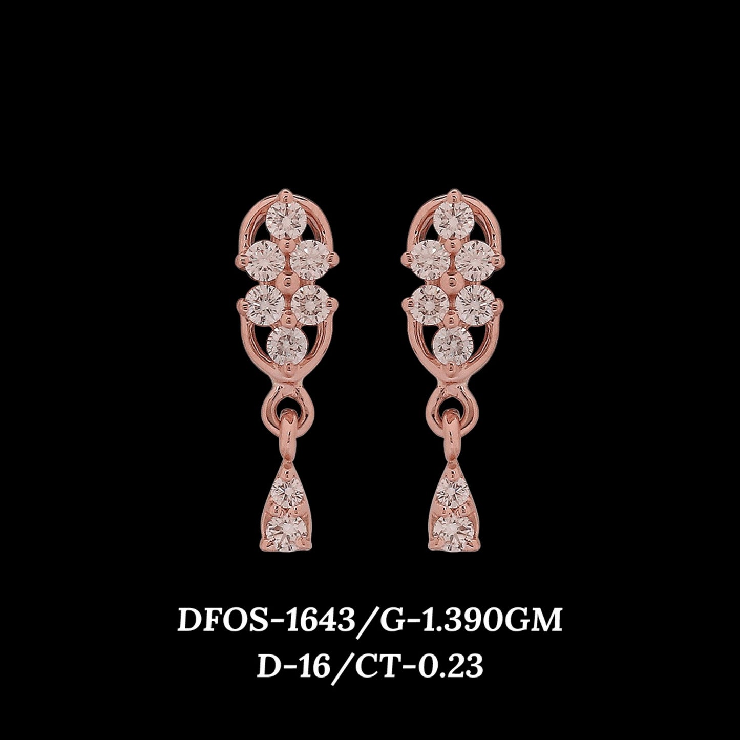 Diamond EARRING With 1.39 Gms of 18 Kt Gold and 0.23 Cts of Certified Natural Diamonds Code: MJ26ER227