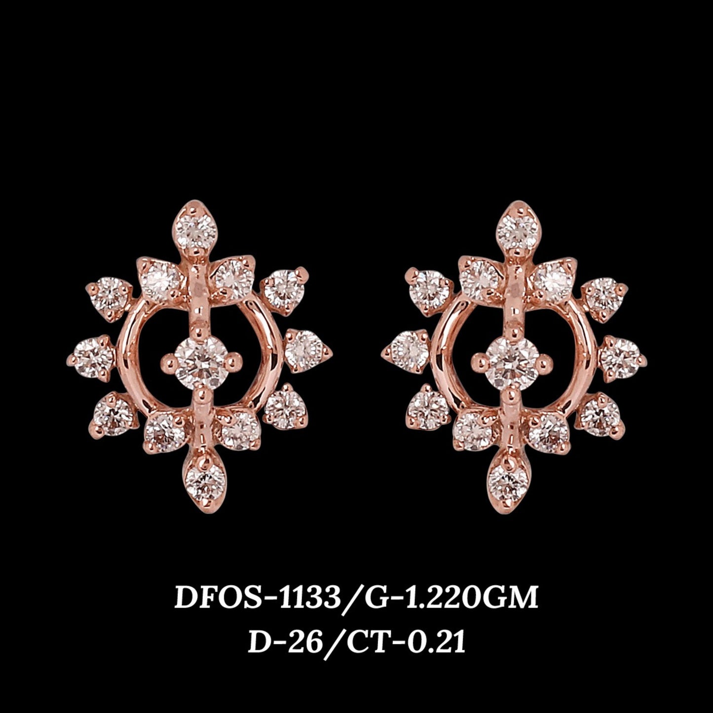 Diamond EARRING With 1.22 Gms of 18 Kt Gold and 0.21 Cts of Certified Natural Diamonds Code: MJ26ER165