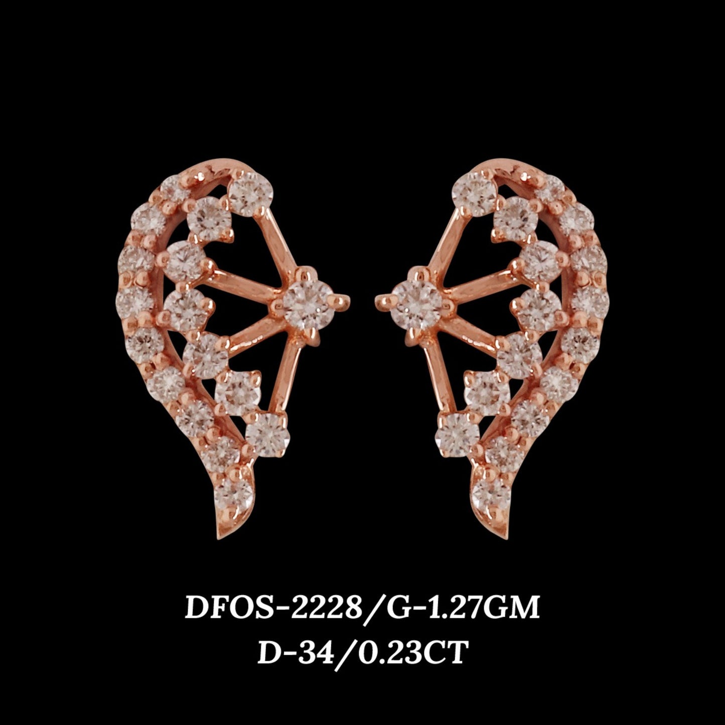 Diamond EARRING With 1.27 Gms of 18 Kt Gold and 0.23 Cts of Certified Natural Diamonds Code: MJ26ER373