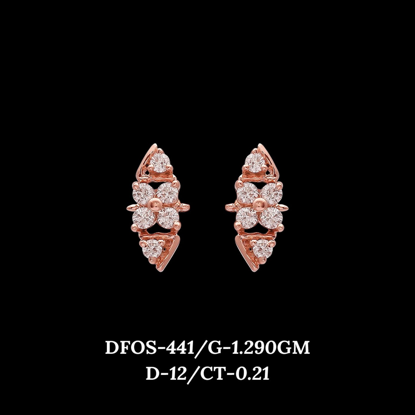 Diamond EARRING With 1.29 Gms of 18 Kt Gold and 0.21 Cts of Certified Natural Diamonds Code: MJ26ER521
