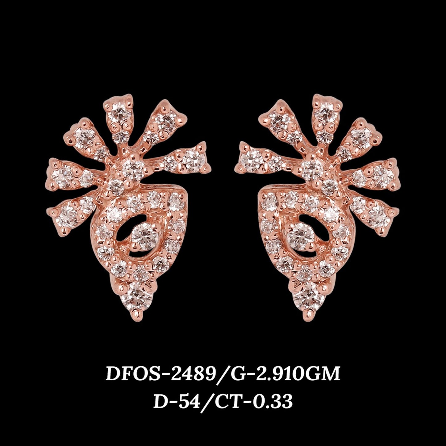 Diamond EARRING With 2.91 Gms of 18 Kt Gold and 0.33 Cts of Certified Natural Diamonds Code: MJ26ER463