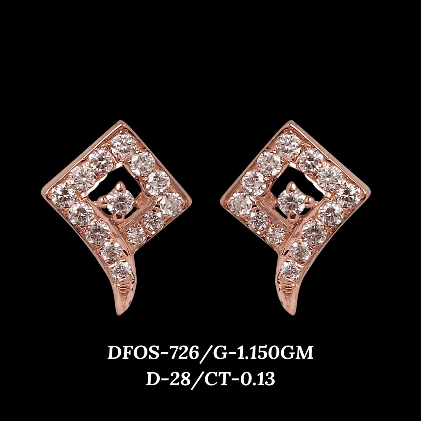 Diamond EARRING With 1.15 Gms of 18 Kt Gold and 0.13 Cts of Certified Natural Diamonds Code: MJ26ER585
