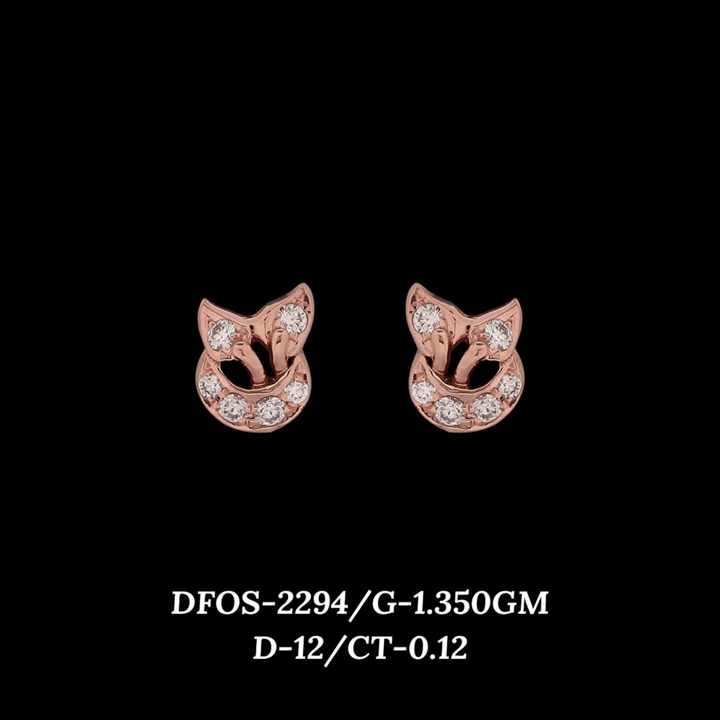 Diamond EARRING With 1.35 Gms of 18 Kt Gold and 0.12 Cts of Certified Natural Diamonds Code: MJ26ER398