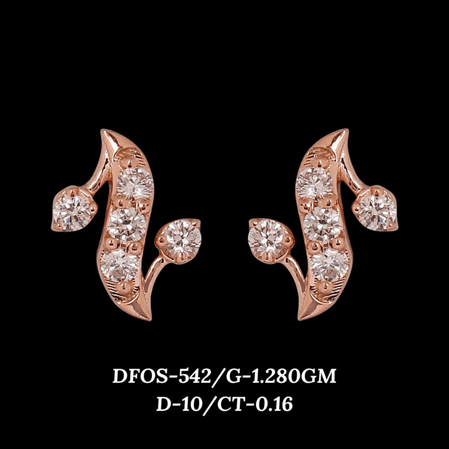 Diamond EARRING With 1.28 Gms of 18 Kt Gold and 0.16 Cts of Certified Natural Diamonds Code: MJ26ER548