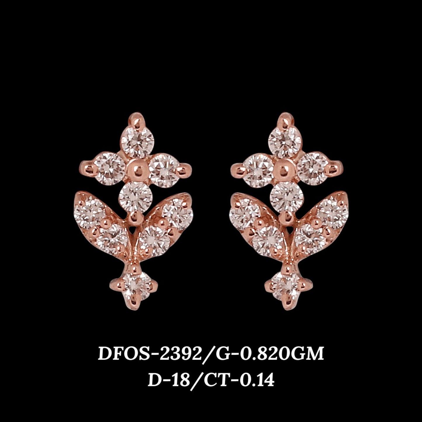 Diamond EARRING With 0.82 Gms of 18 Kt Gold and 0.14 Cts of Certified Natural Diamonds Code: MJ26ER440