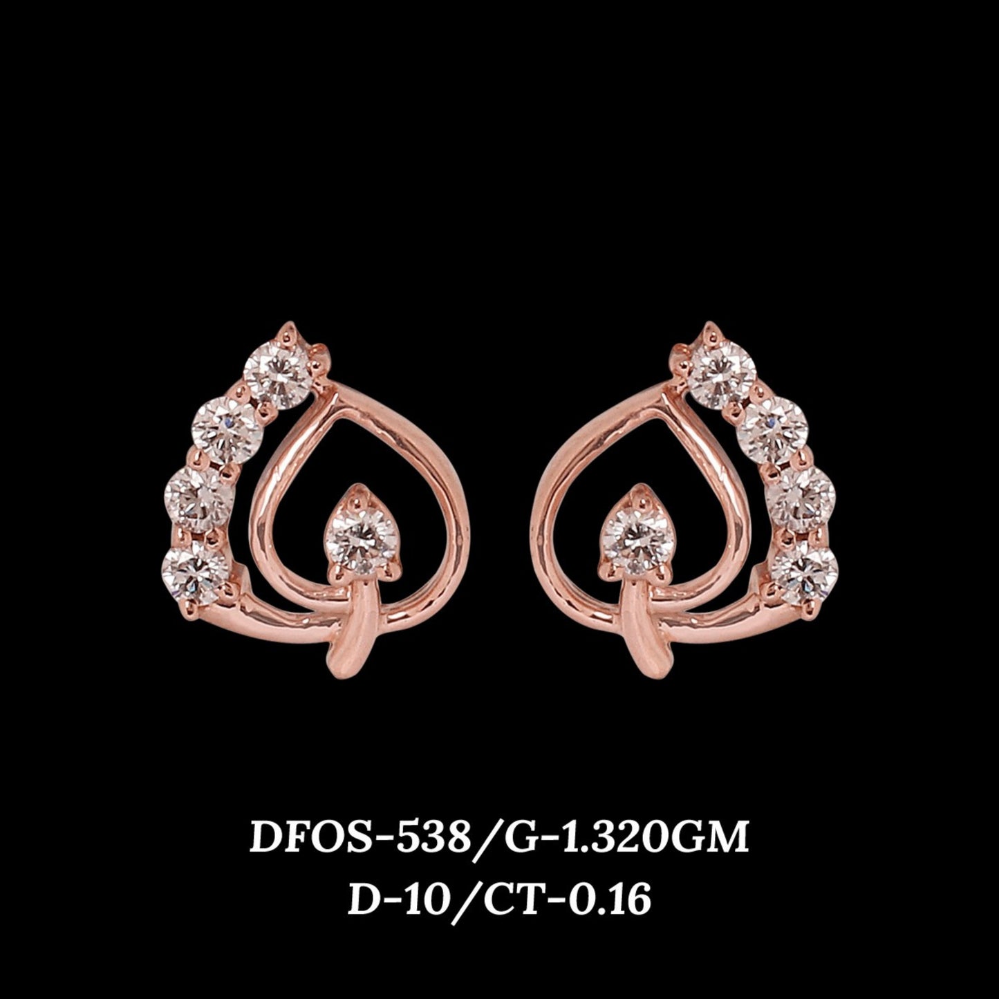 Diamond EARRING With 1.32 Gms of 18 Kt Gold and 0.16 Cts of Certified Natural Diamonds Code: MJ26ER546
