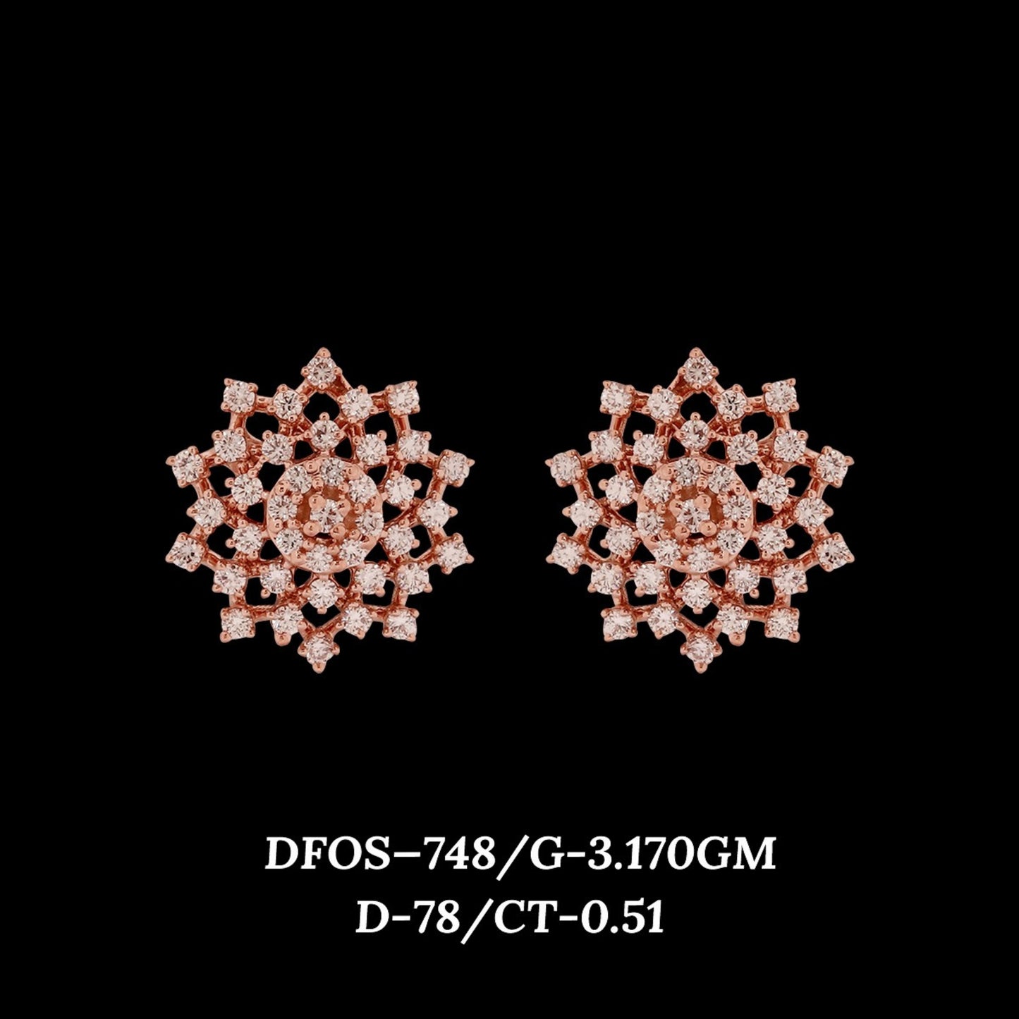 Diamond EARRING With 3.17 Gms of 18 Kt Gold and 0.51 Cts of Certified Natural Diamonds Code: MJ26ER592