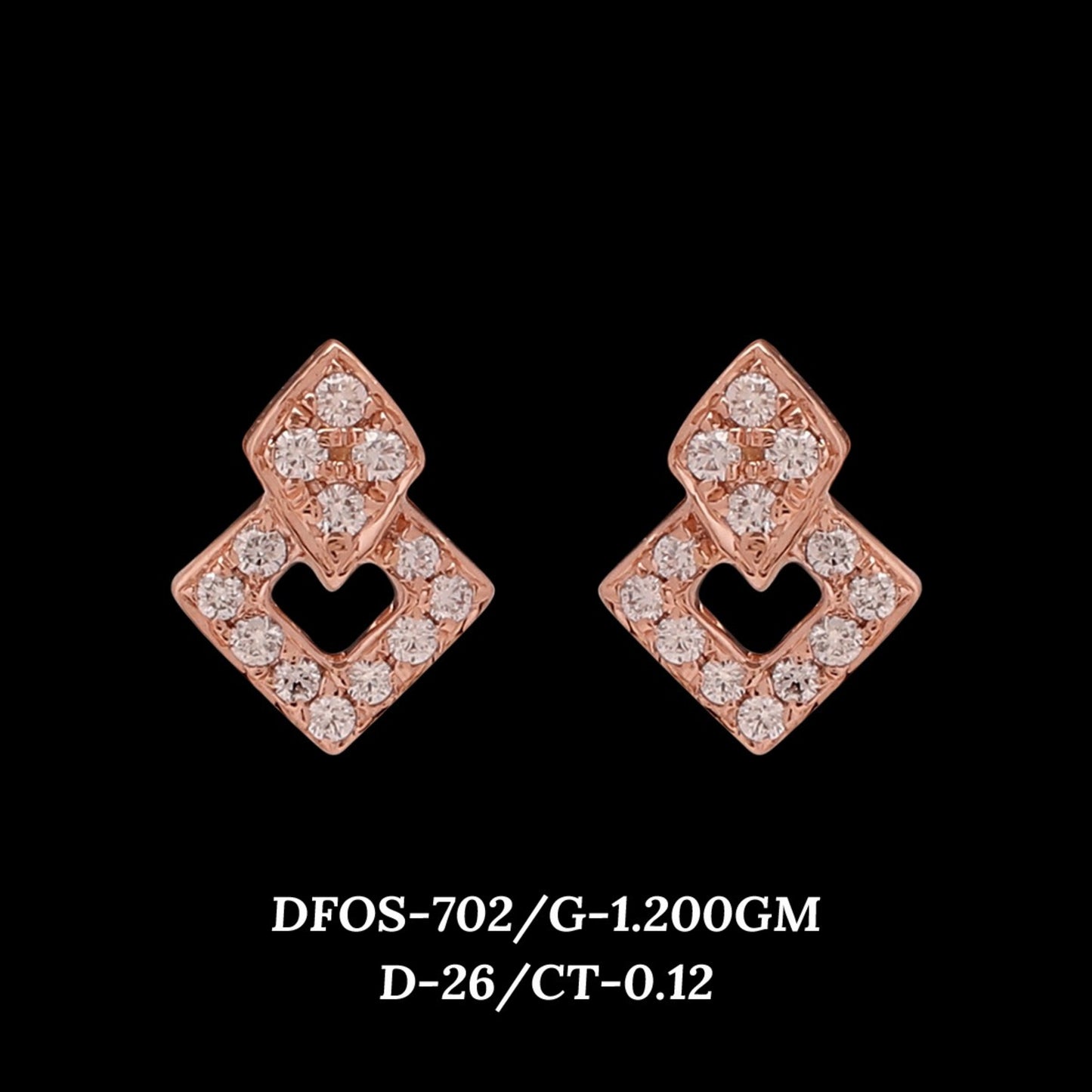 Diamond EARRING With 1.2 Gms of 18 Kt Gold and 0.12 Cts of Certified Natural Diamonds Code: MJ26ER573