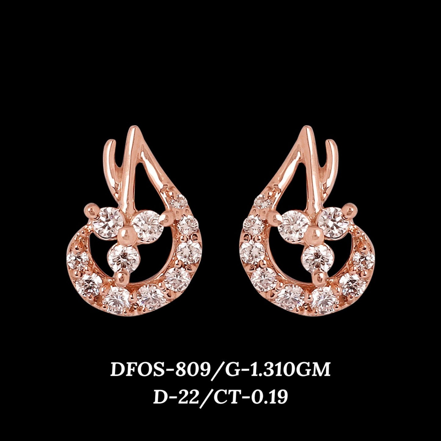 Diamond EARRING With 1.31 Gms of 18 Kt Gold and 0.19 Cts of Certified Natural Diamonds Code: MJ26ER601