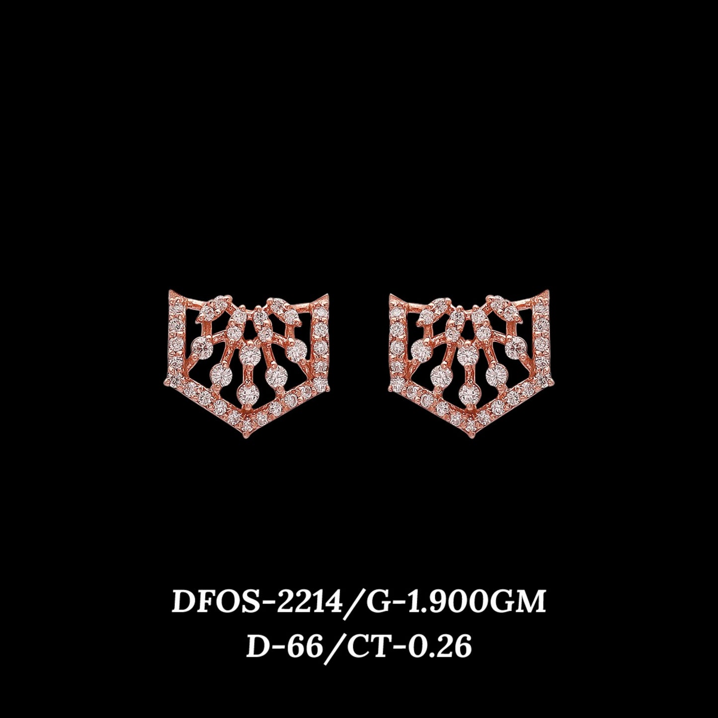 Diamond EARRING With 1.9 Gms of 18 Kt Gold and 0.26 Cts of Certified Natural Diamonds Code: MJ26ER370