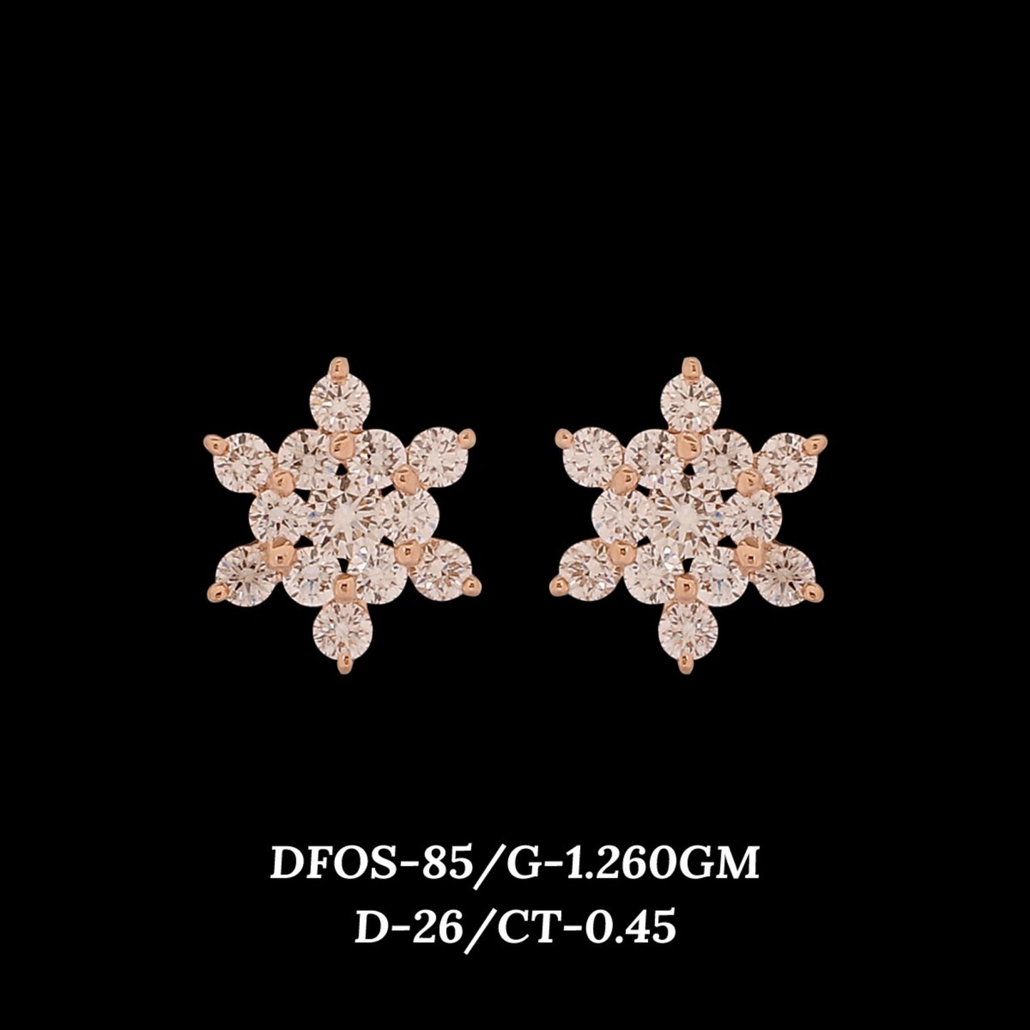 Diamond EARRING With 1.26 Gms of 18 Kt Gold and 0.45 Cts of Certified Natural Diamonds Code: MJ26ER608