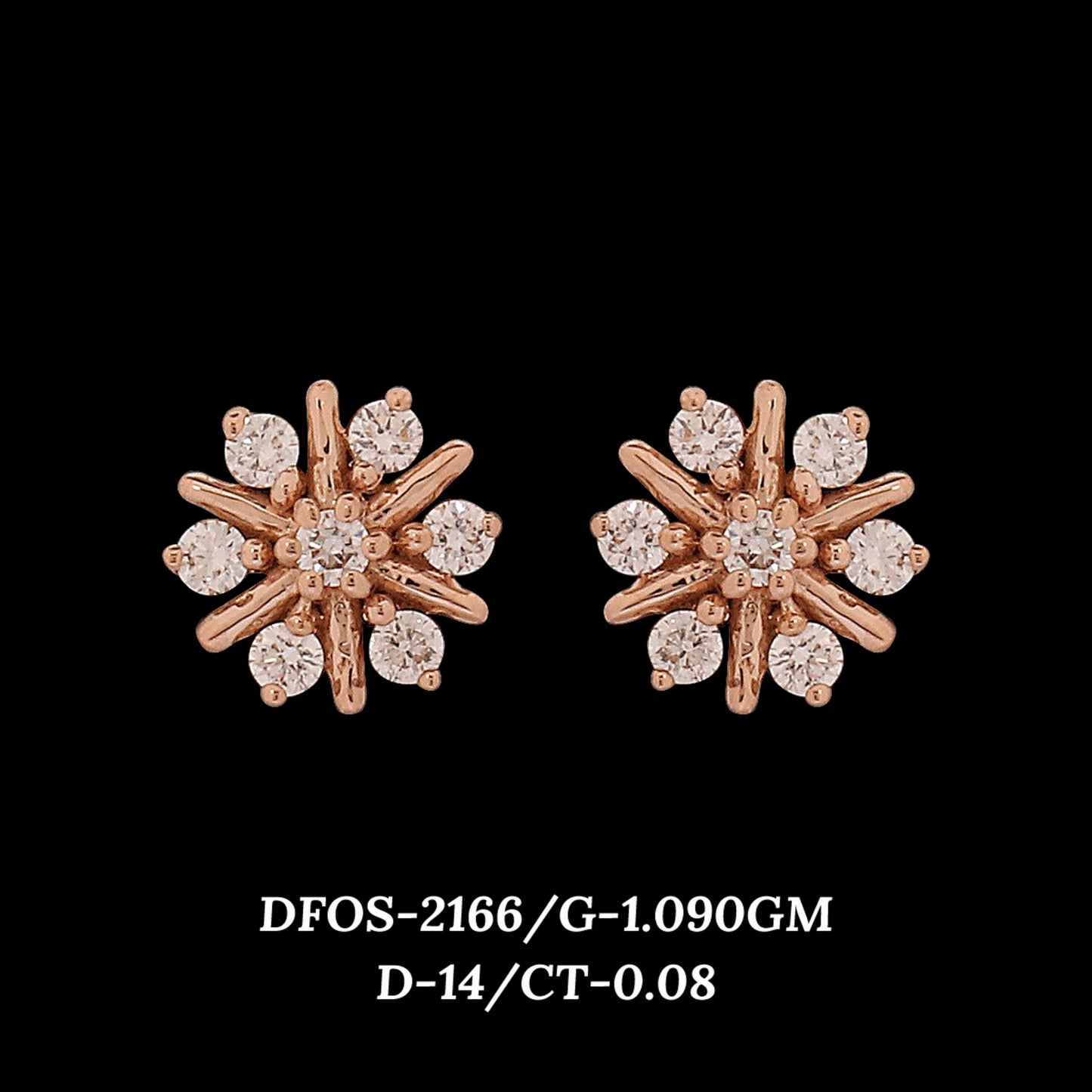 Diamond EARRING With 1.09 Gms of 18 Kt Gold and 0.08 Cts of Certified Natural Diamonds Code: MJ26ER360