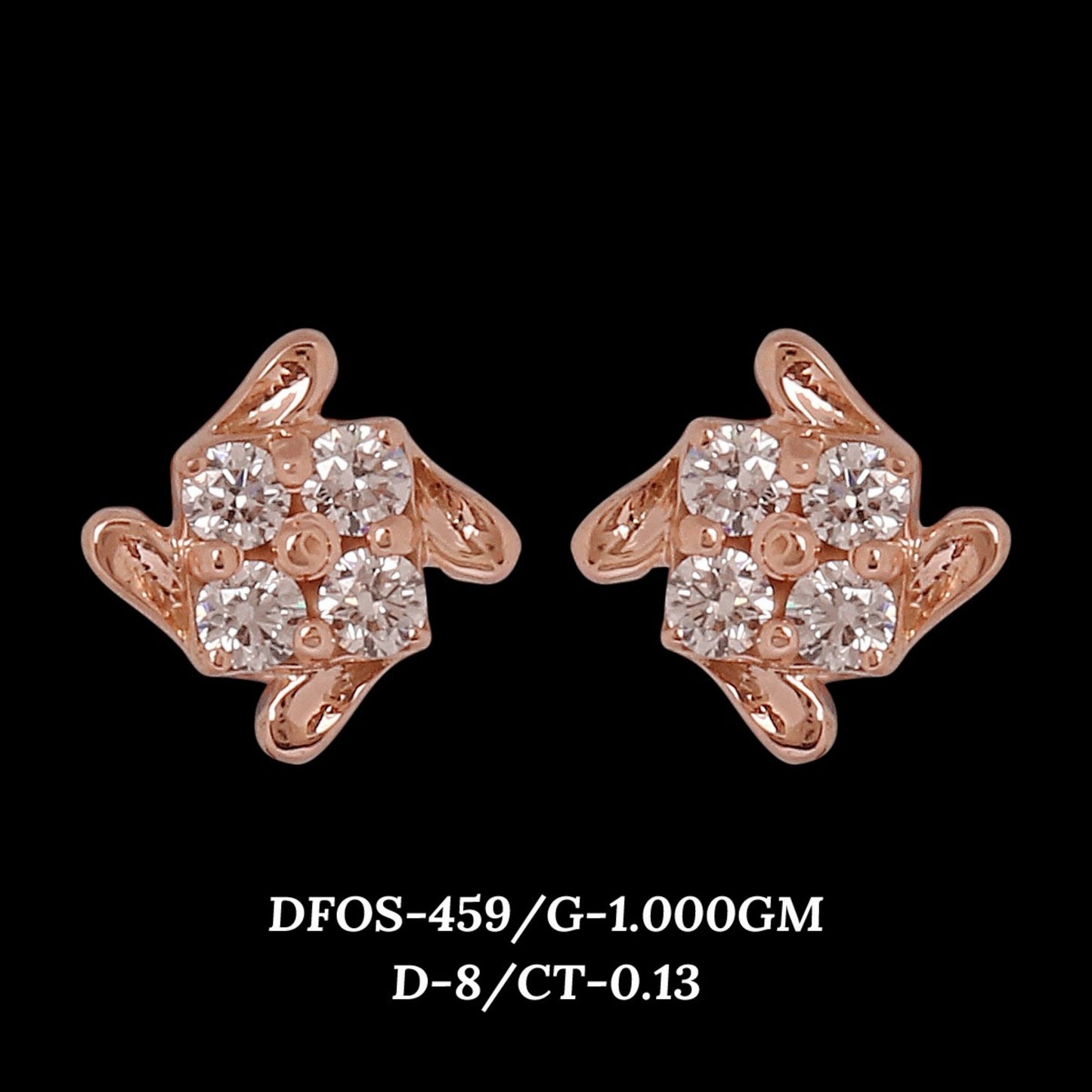Diamond EARRING With 1 Gms of 18 Kt Gold and 0.13 Cts of Certified Natural Diamonds Code: MJ26ER526
