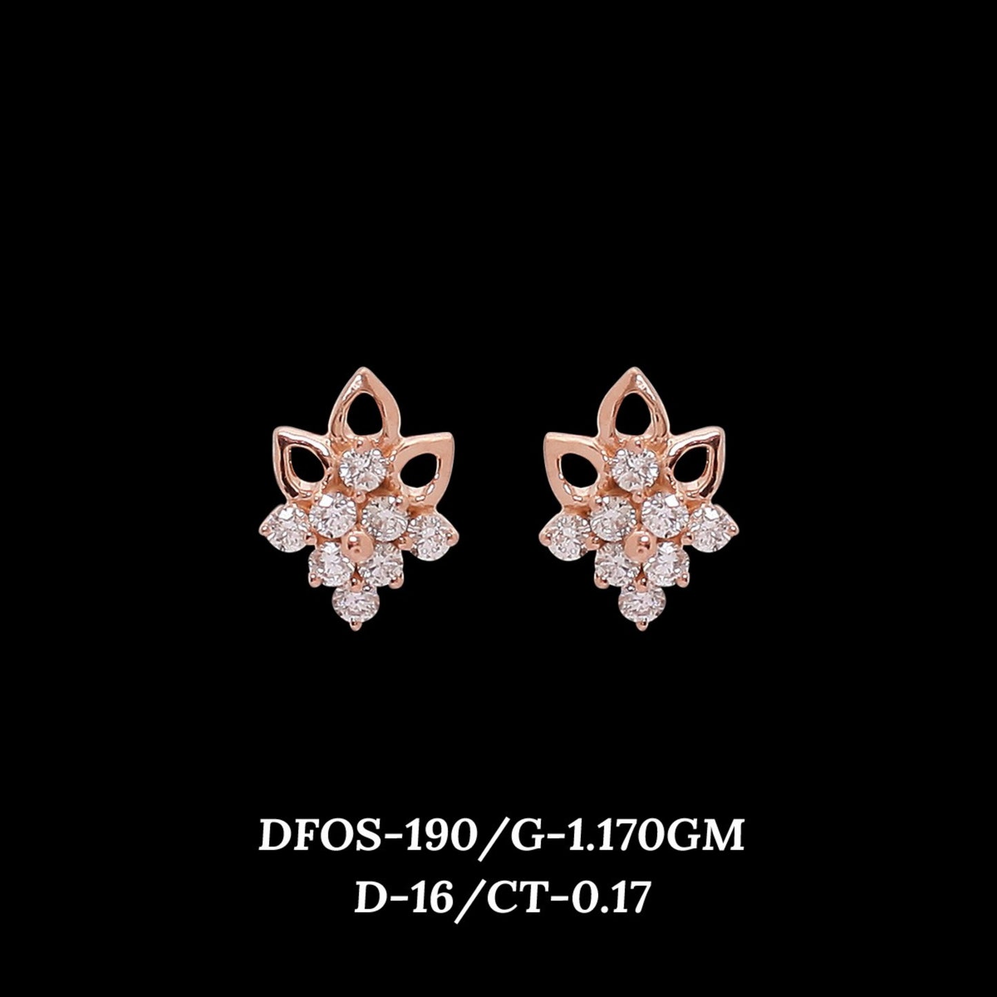 Diamond EARRING With 1.17 Gms of 18 Kt Gold and 0.17 Cts of Certified Natural Diamonds Code: MJ26ER302