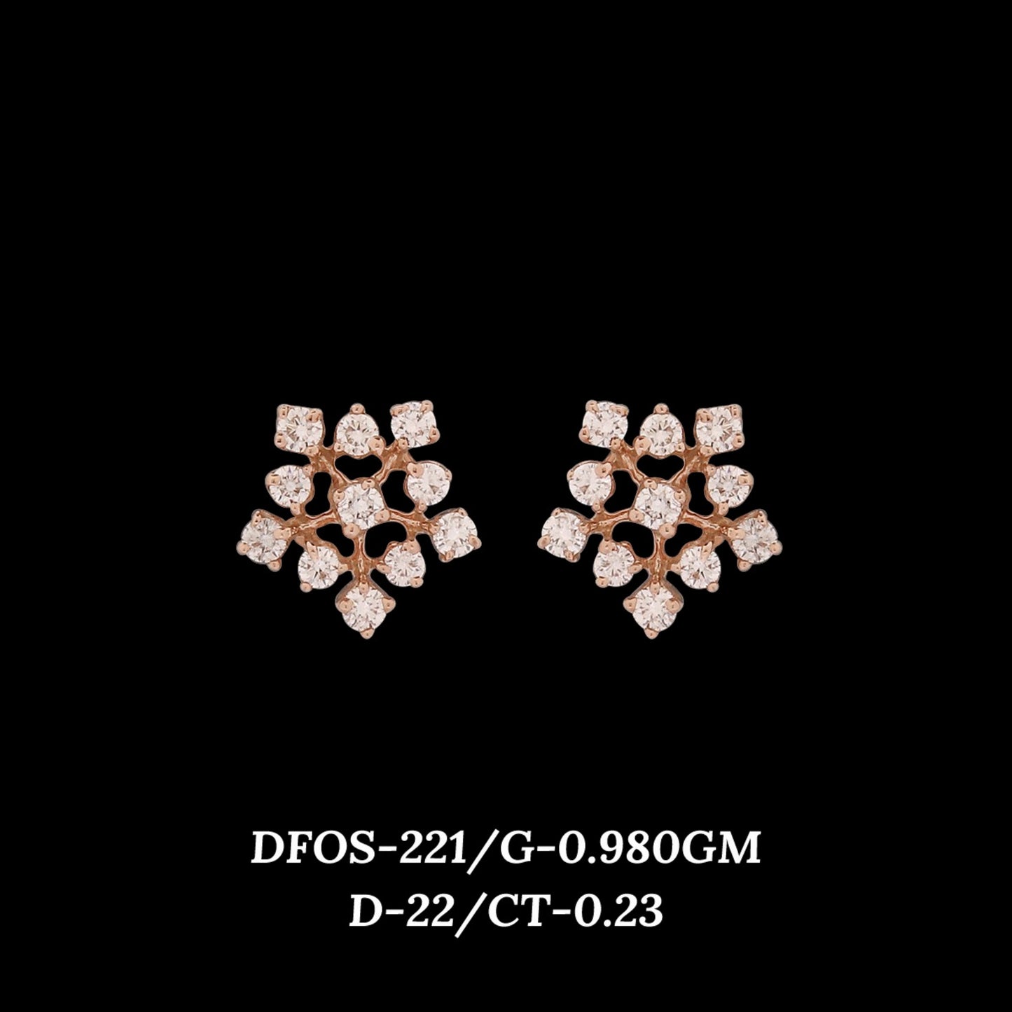 Diamond EARRING With 0.98 Gms of 18 Kt Gold and 0.23 Cts of Certified Natural Diamonds Code: MJ26ER369