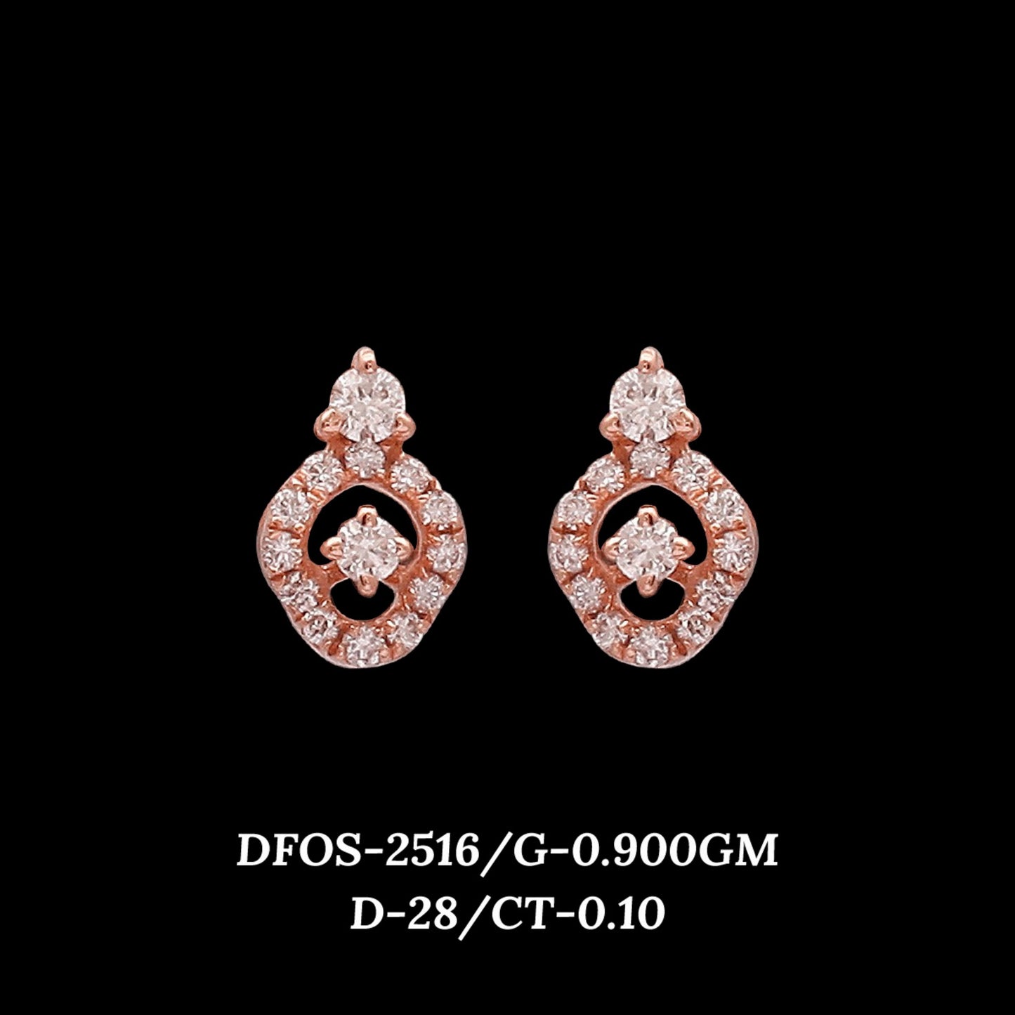 Diamond EARRING With 0.9 Gms of 18 Kt Gold and 0.1 Cts of Certified Natural Diamonds Code: MJ26ER473