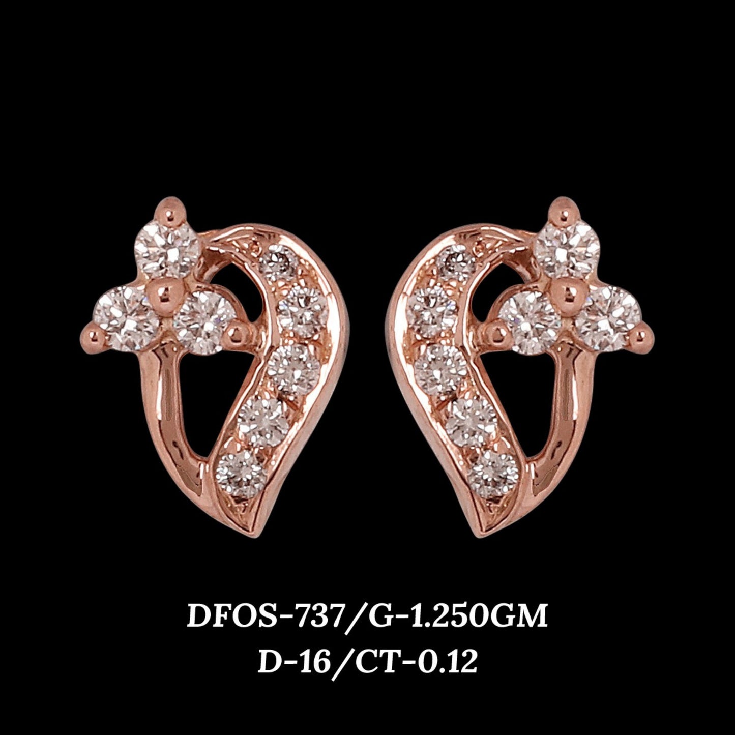 Diamond EARRING With 1.25 Gms of 18 Kt Gold and 0.12 Cts of Certified Natural Diamonds Code: MJ26ER589