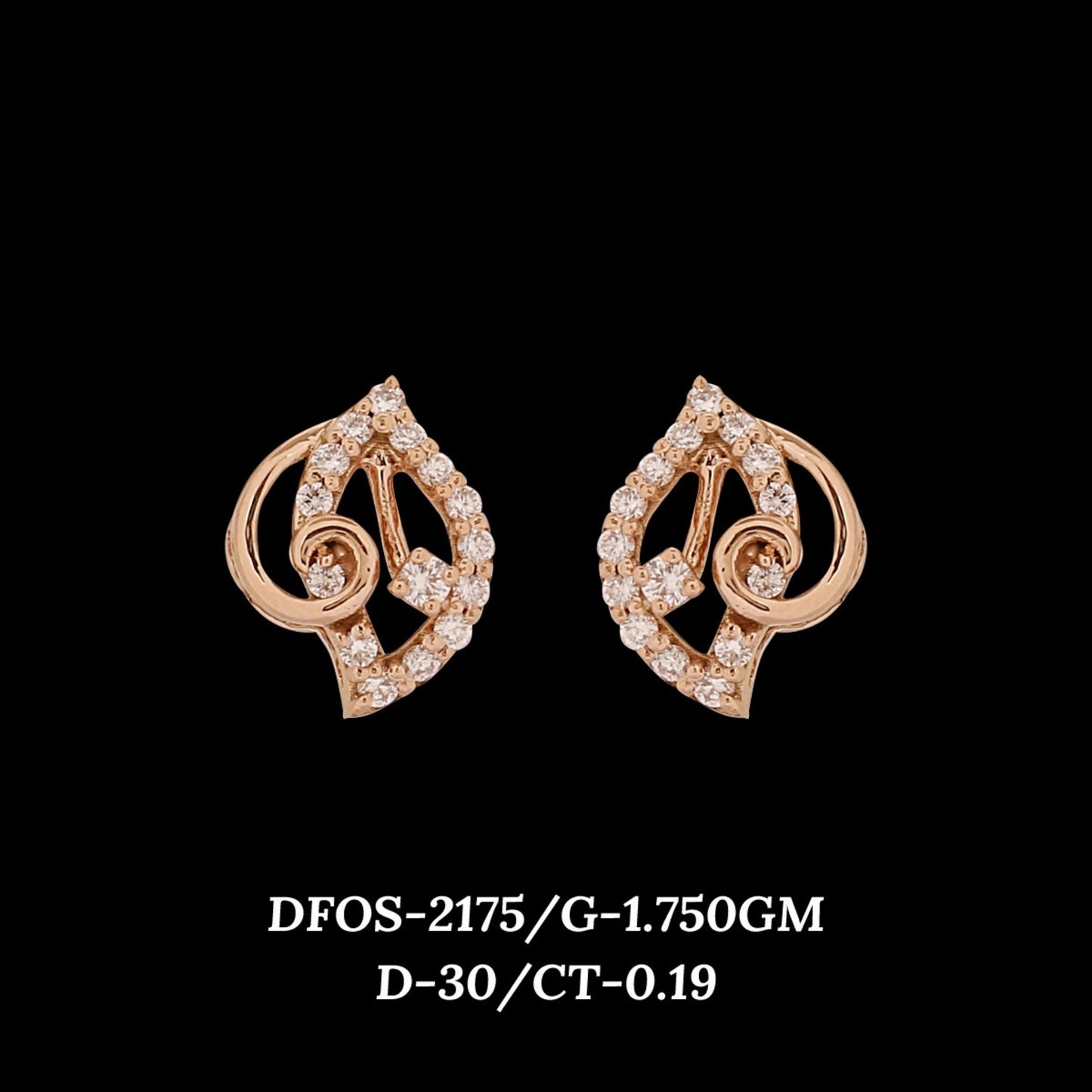 Diamond EARRING With 1.75 Gms of 18 Kt Gold and 0.19 Cts of Certified Natural Diamonds Code: MJ26ER361