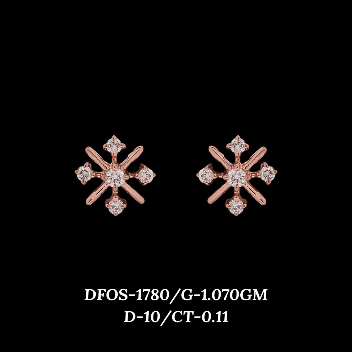 Diamond EARRING With 1.07 Gms of 18 Kt Gold and 0.11 Cts of Certified Natural Diamonds Code: MJ26ER270