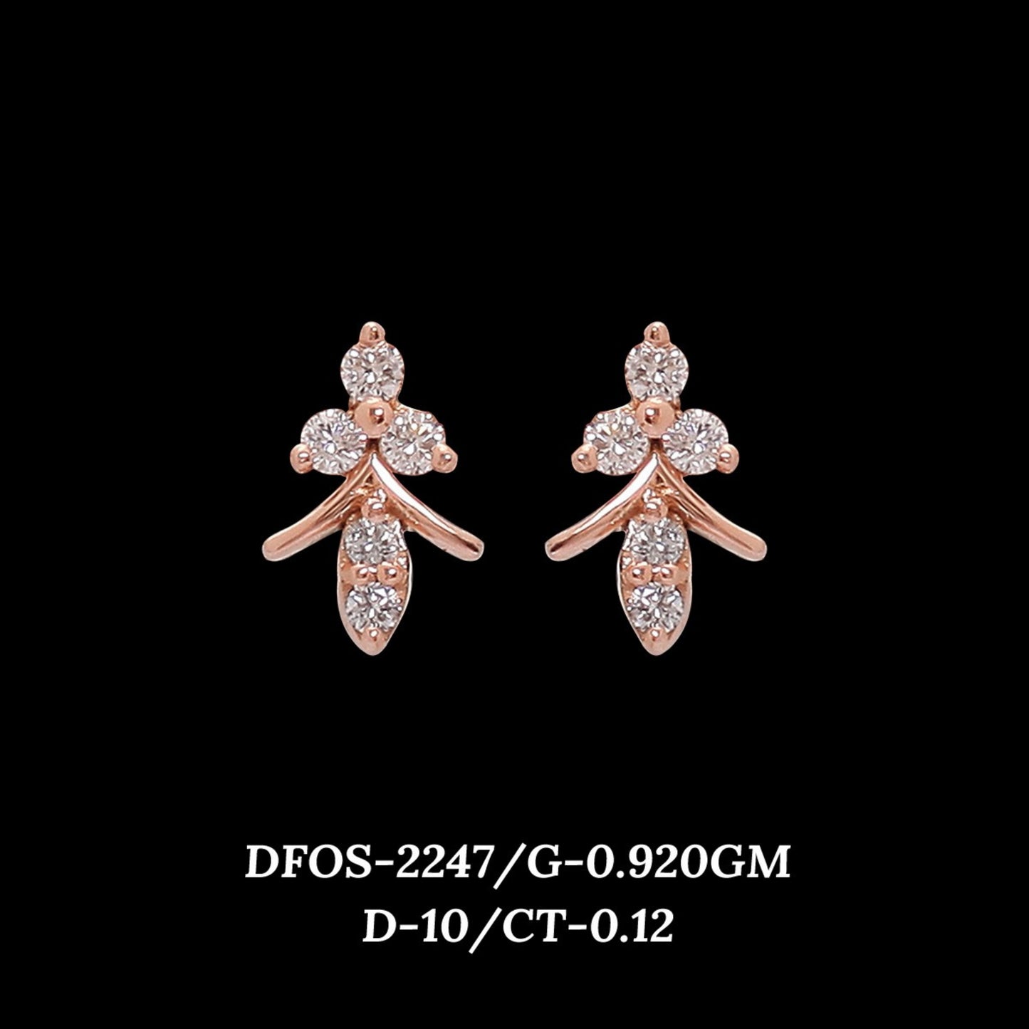 Diamond EARRING With 0.92 Gms of 18 Kt Gold and 0.12 Cts of Certified Natural Diamonds Code: MJ26ER378