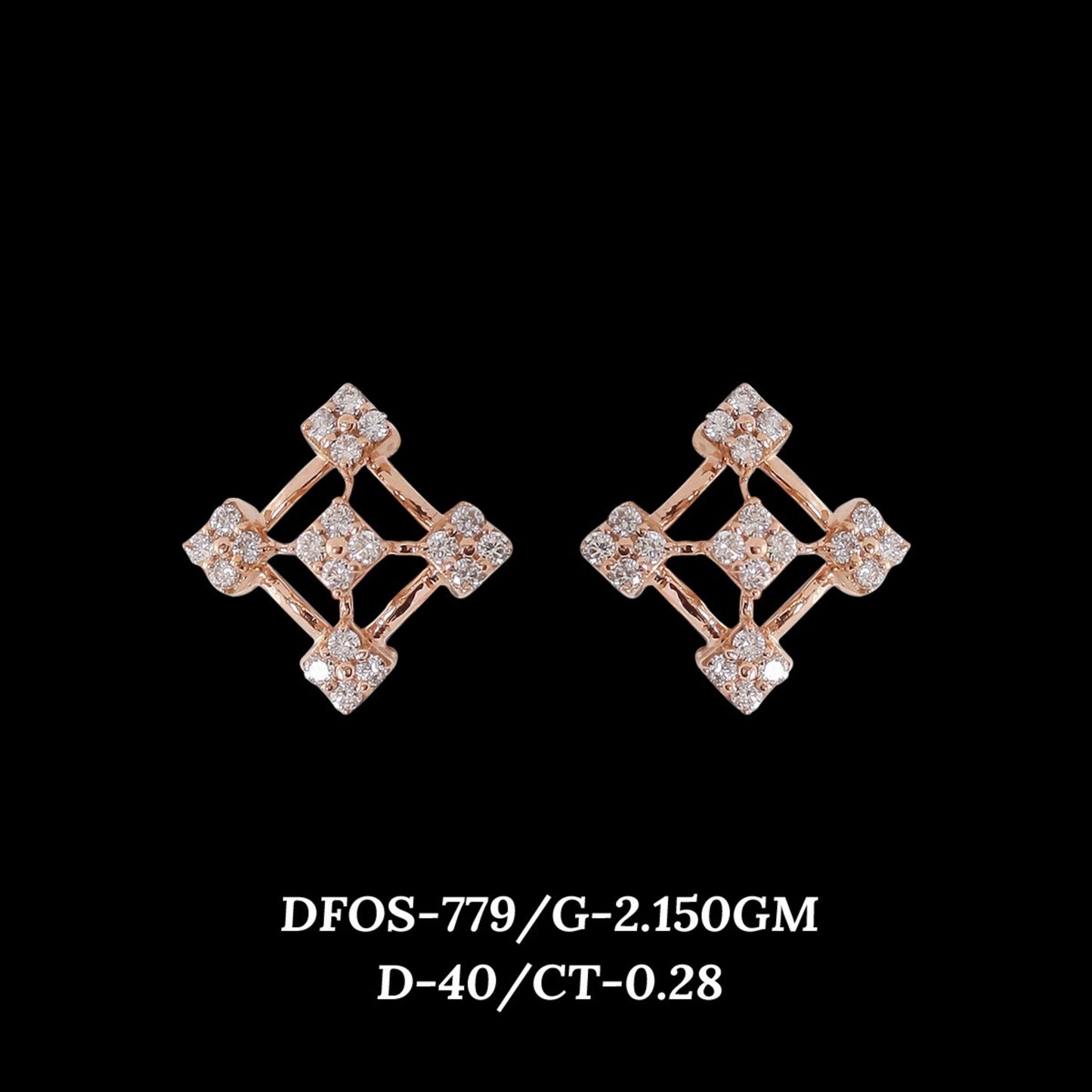 Diamond EARRING With 2.15 Gms of 18 Kt Gold and 0.28 Cts of Certified Natural Diamonds Code: MJ26ER596