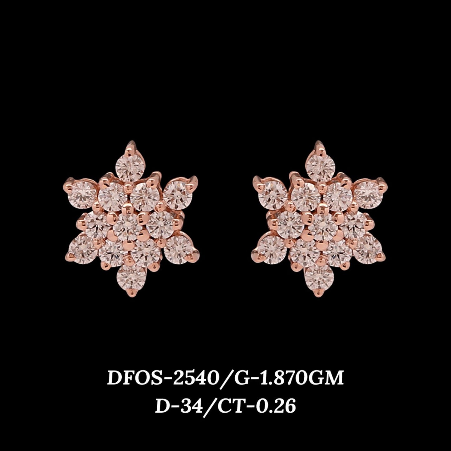 Diamond EARRING With 1.87 Gms of 18 Kt Gold and 0.26 Cts of Certified Natural Diamonds Code: MJ26ER488
