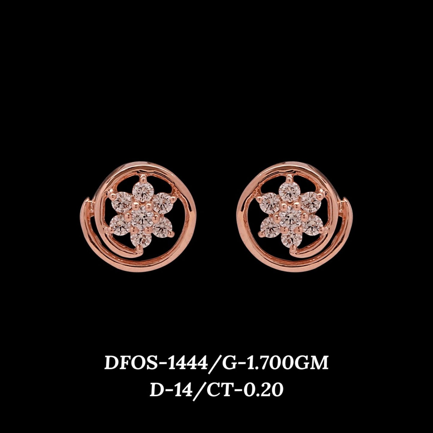 Diamond EARRING With 1.7 Gms of 18 Kt Gold and 0.2 Cts of Certified Natural Diamonds Code: MJ26ER195