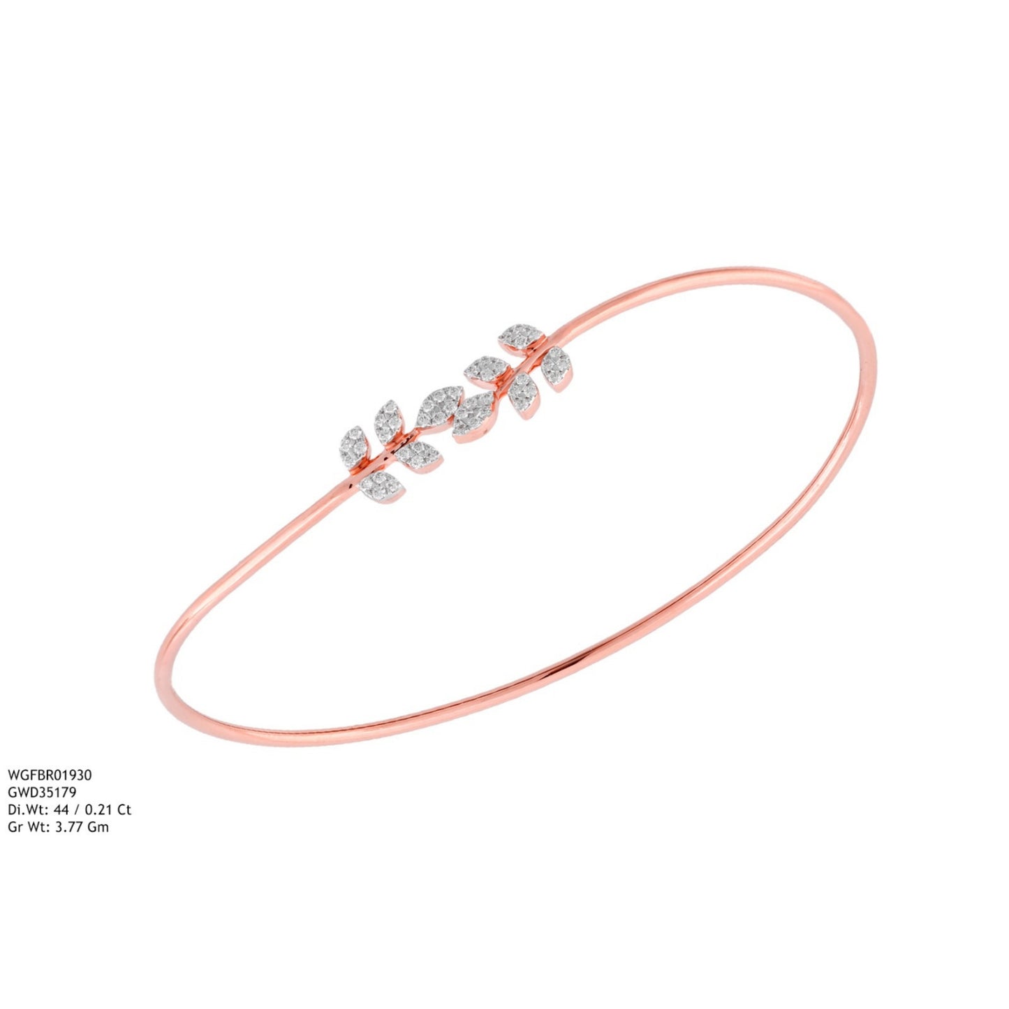 Diamond BANGLE With 3.77 Gms of 18 Kt Gold and 0.21 Cts of Certified Natural Diamonds Code: MJ26BG668