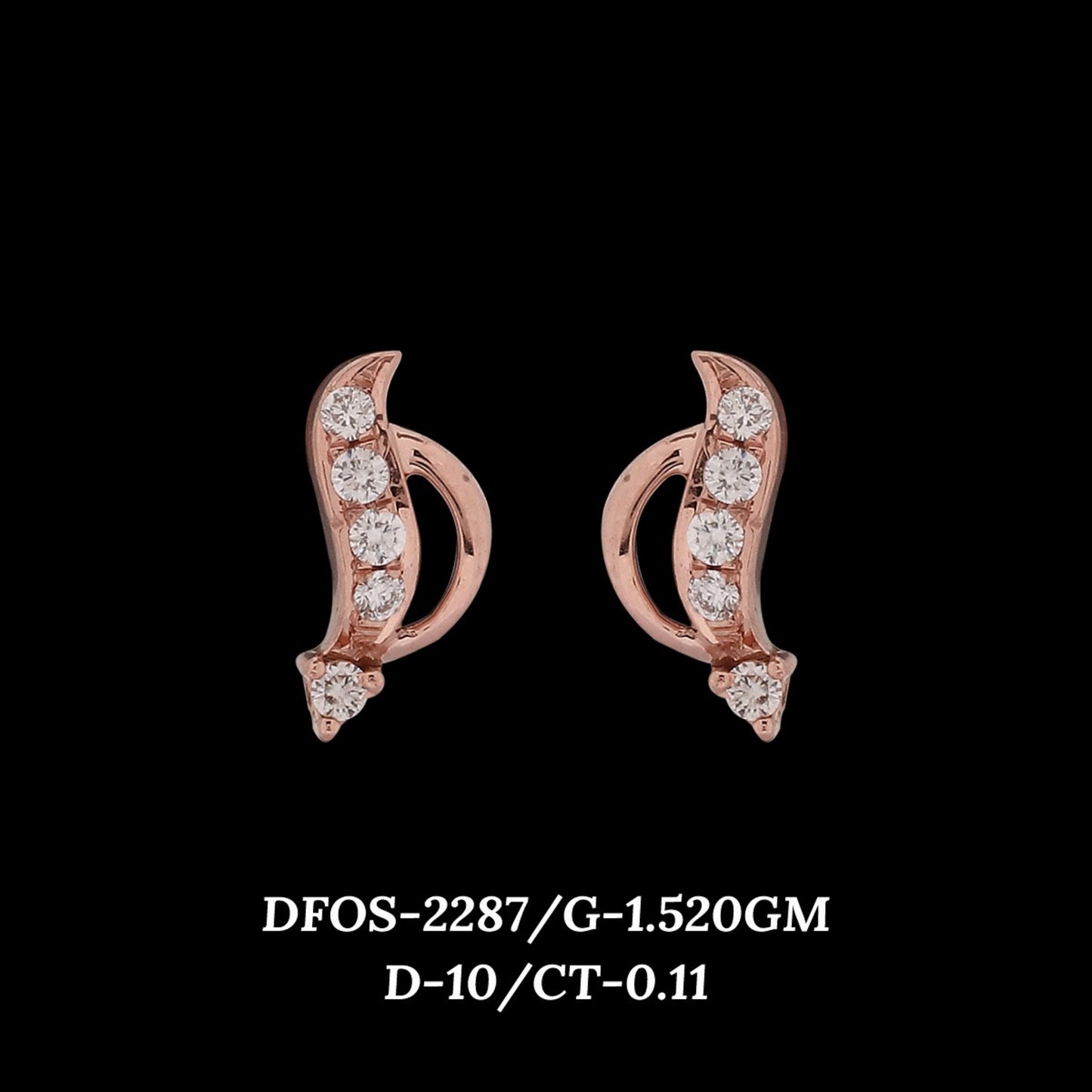 Diamond EARRING With 1.52 Gms of 18 Kt Gold and 0.11 Cts of Certified Natural Diamonds Code: MJ26ER392