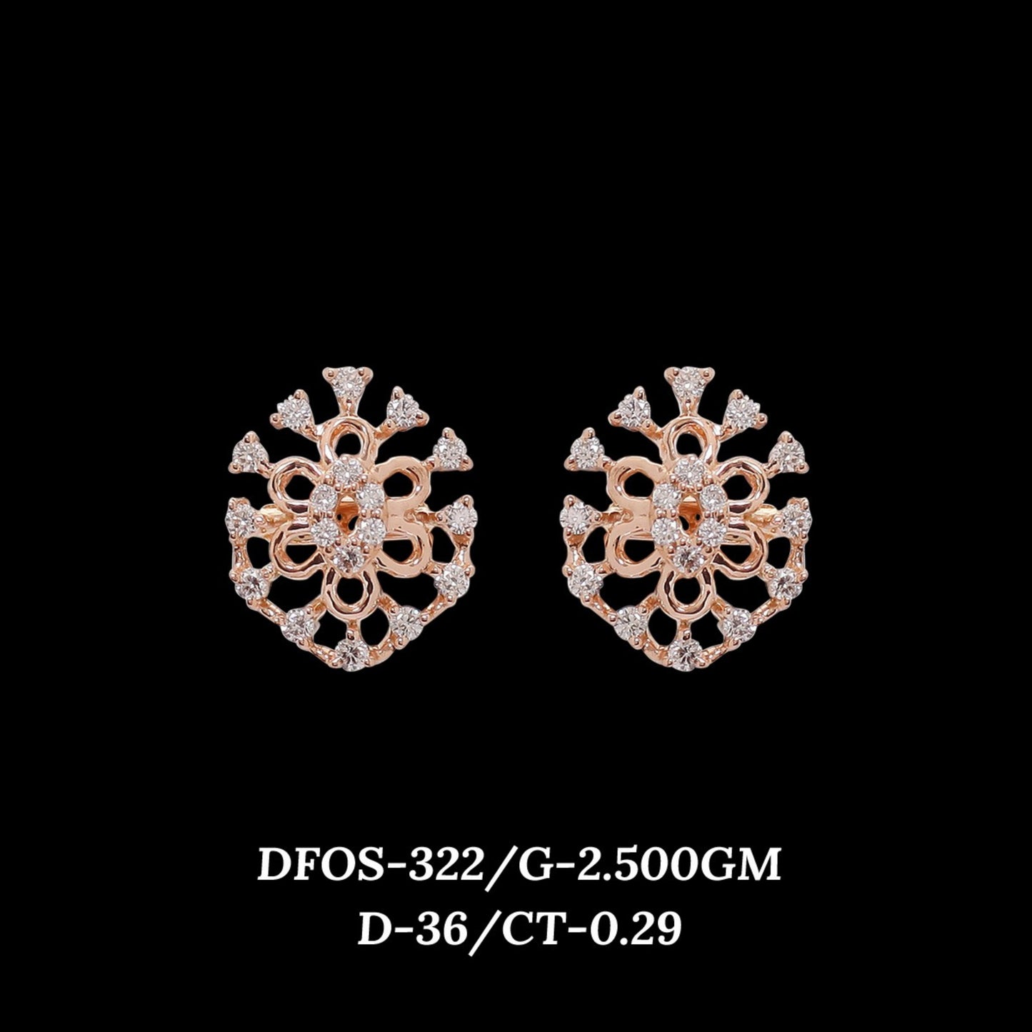 Diamond EARRING With 2.5 Gms of 18 Kt Gold and 0.29 Cts of Certified Natural Diamonds Code: MJ26ER500