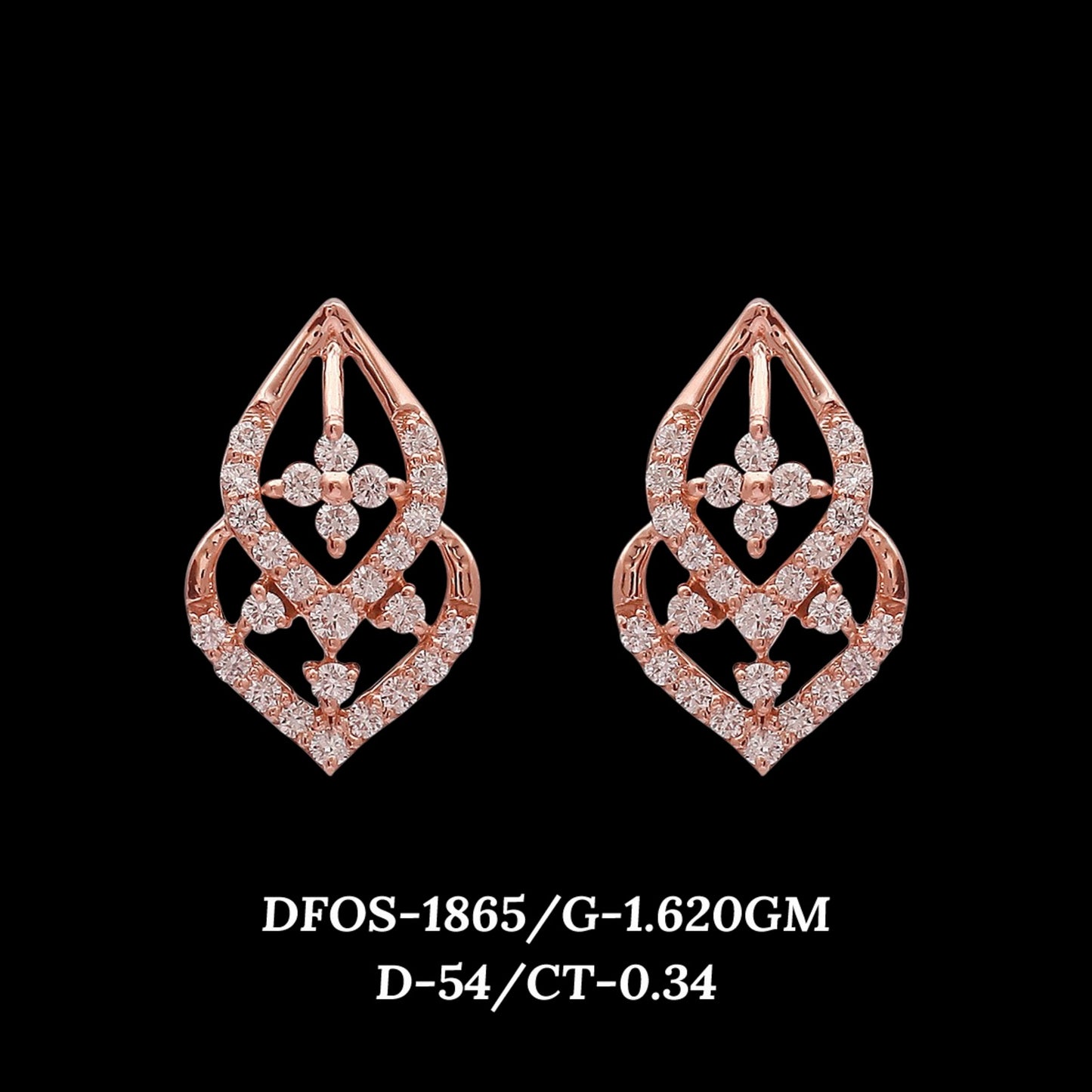 Diamond EARRING With 1.62 Gms of 18 Kt Gold and 0.34 Cts of Certified Natural Diamonds Code: MJ26ER298