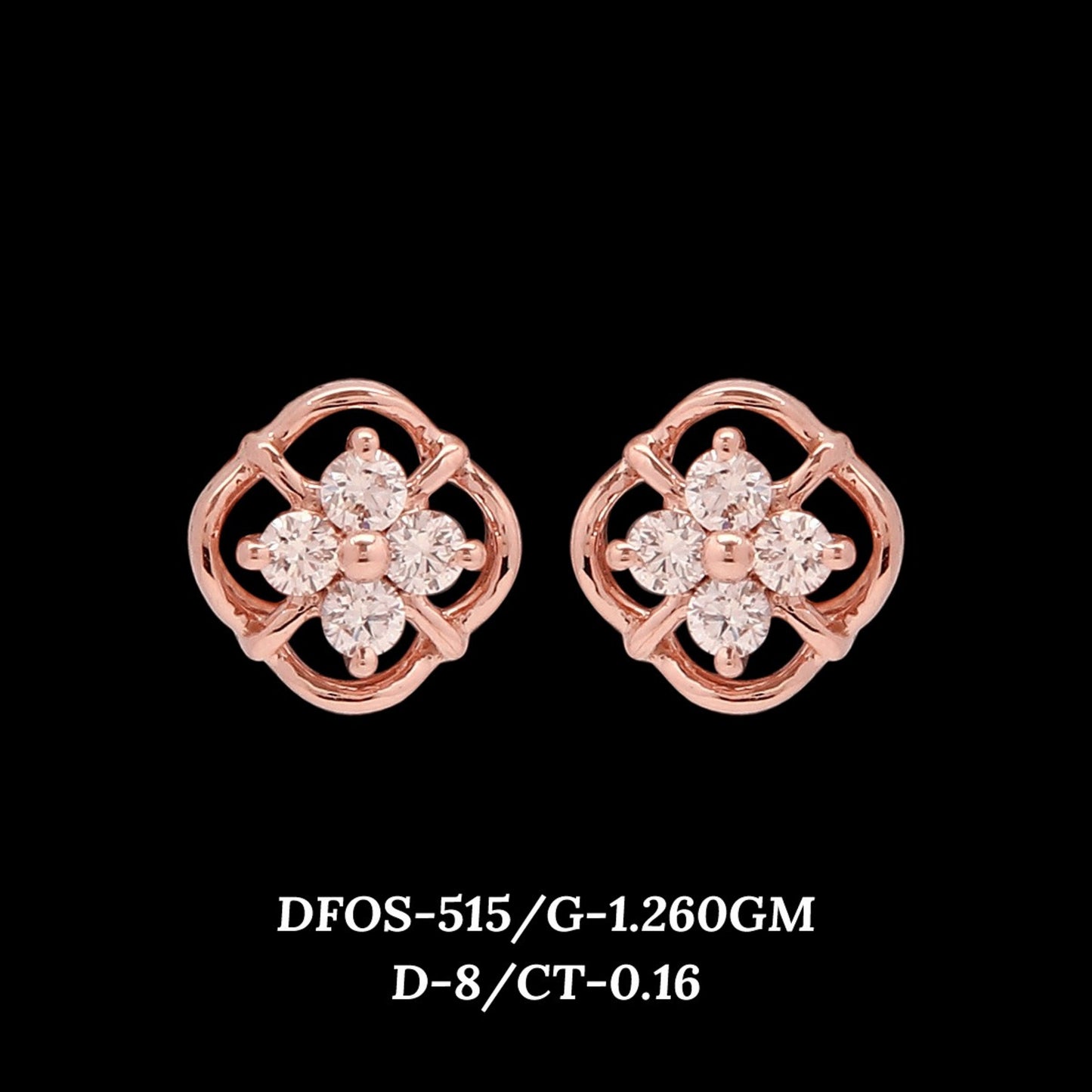 Diamond EARRING With 1.26 Gms of 18 Kt Gold and 0.16 Cts of Certified Natural Diamonds Code: MJ26ER539