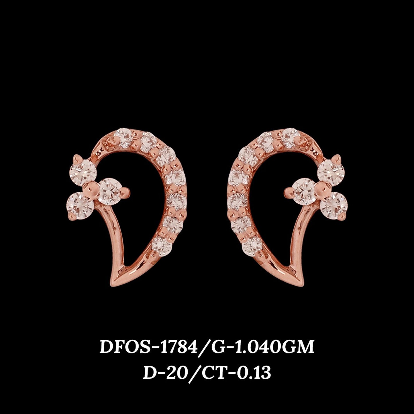Diamond EARRING With 1.04 Gms of 18 Kt Gold and 0.13 Cts of Certified Natural Diamonds Code: MJ26ER274