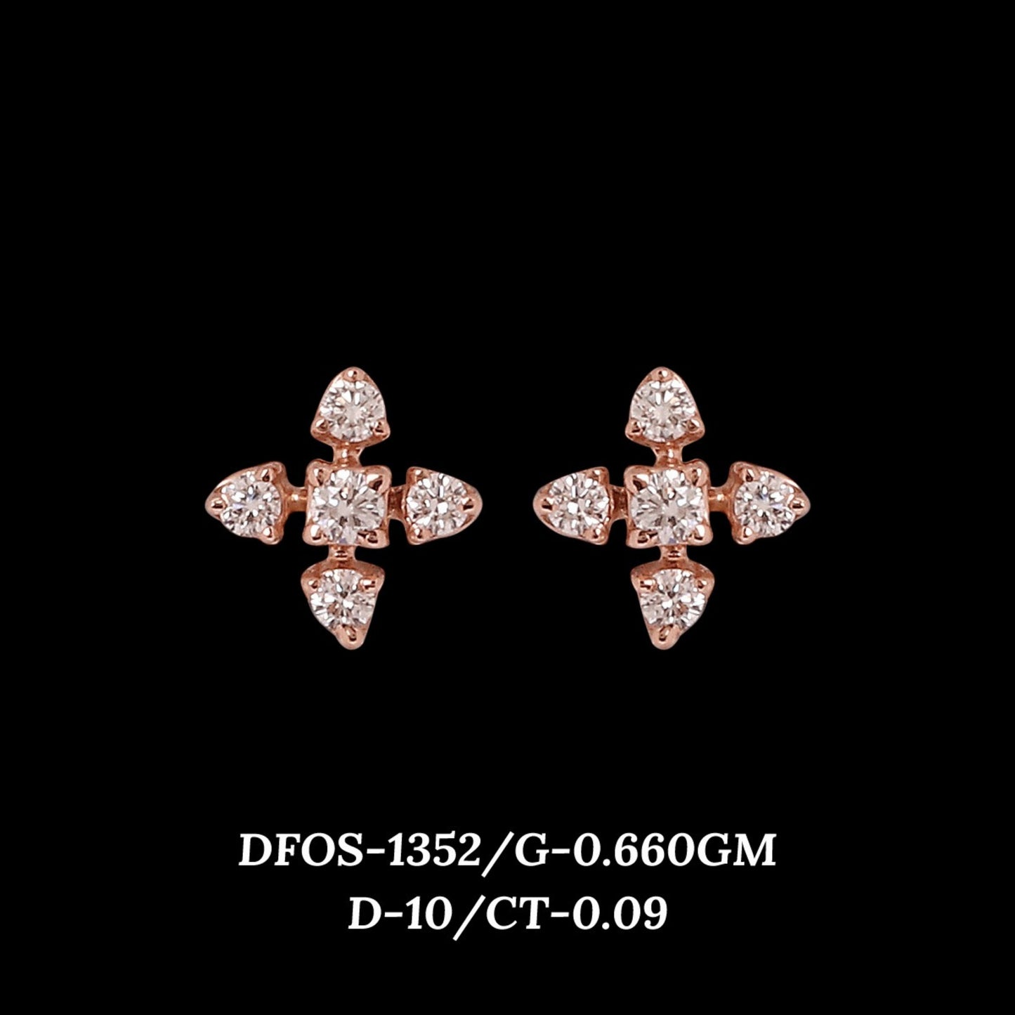 Diamond EARRING With 0.66 Gms of 18 Kt Gold and 0.09 Cts of Certified Natural Diamonds Code: MJ26ER183