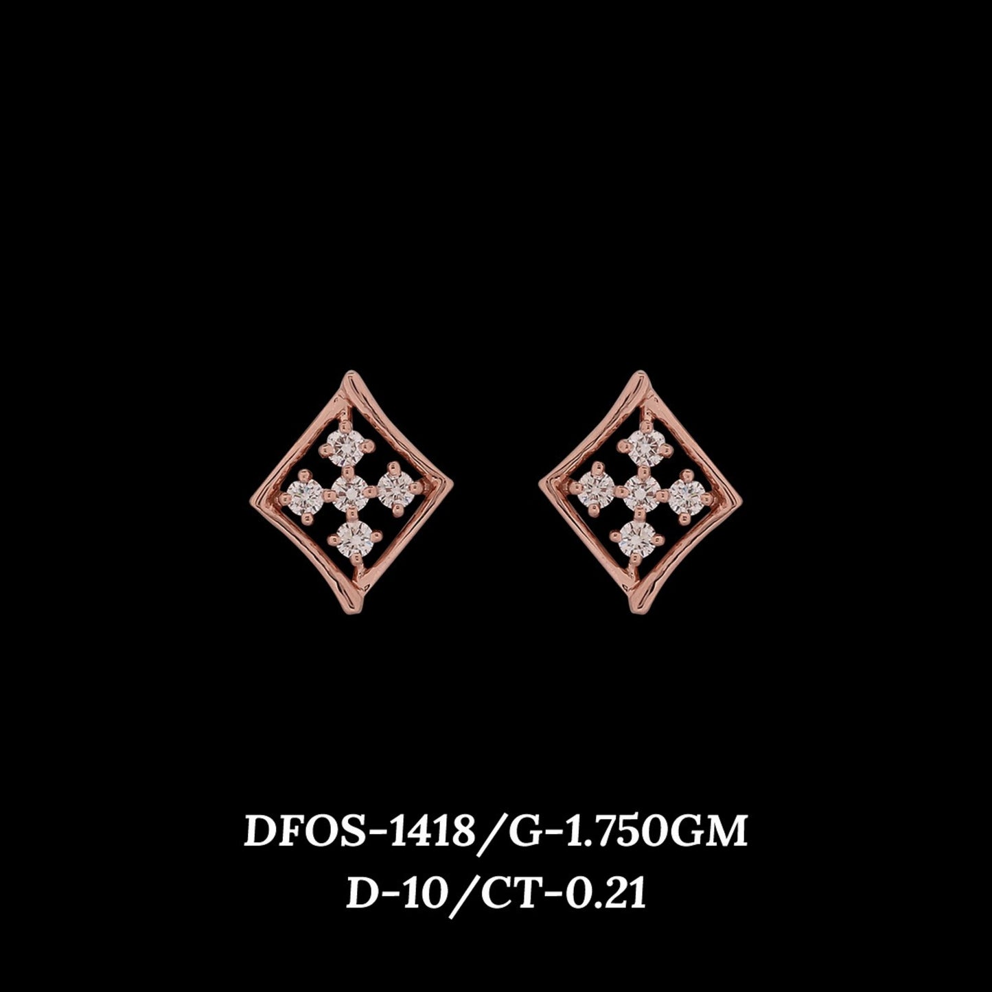 Diamond EARRING With 1.75 Gms of 18 Kt Gold and 0.21 Cts of Certified Natural Diamonds Code: MJ26ER190