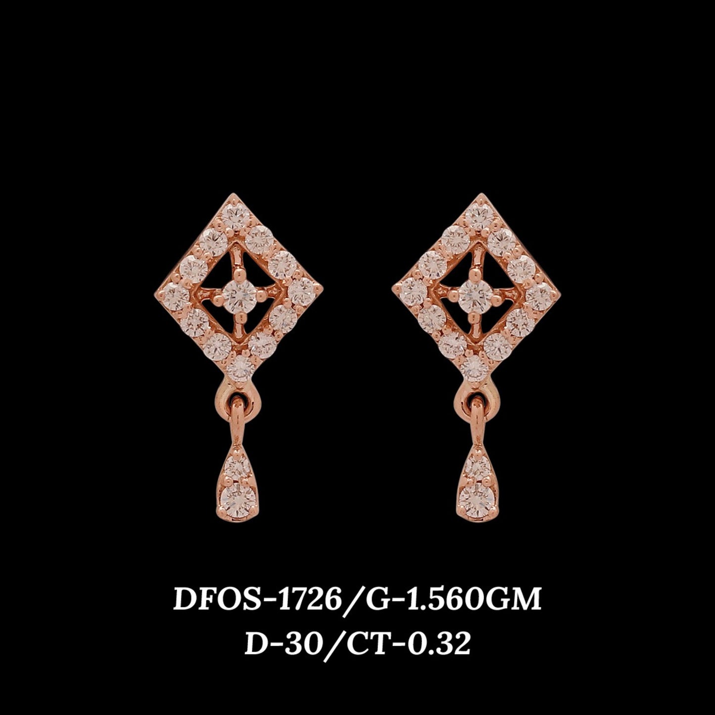 Diamond EARRING With 1.56 Gms of 18 Kt Gold and 0.32 Cts of Certified Natural Diamonds Code: MJ26ER247