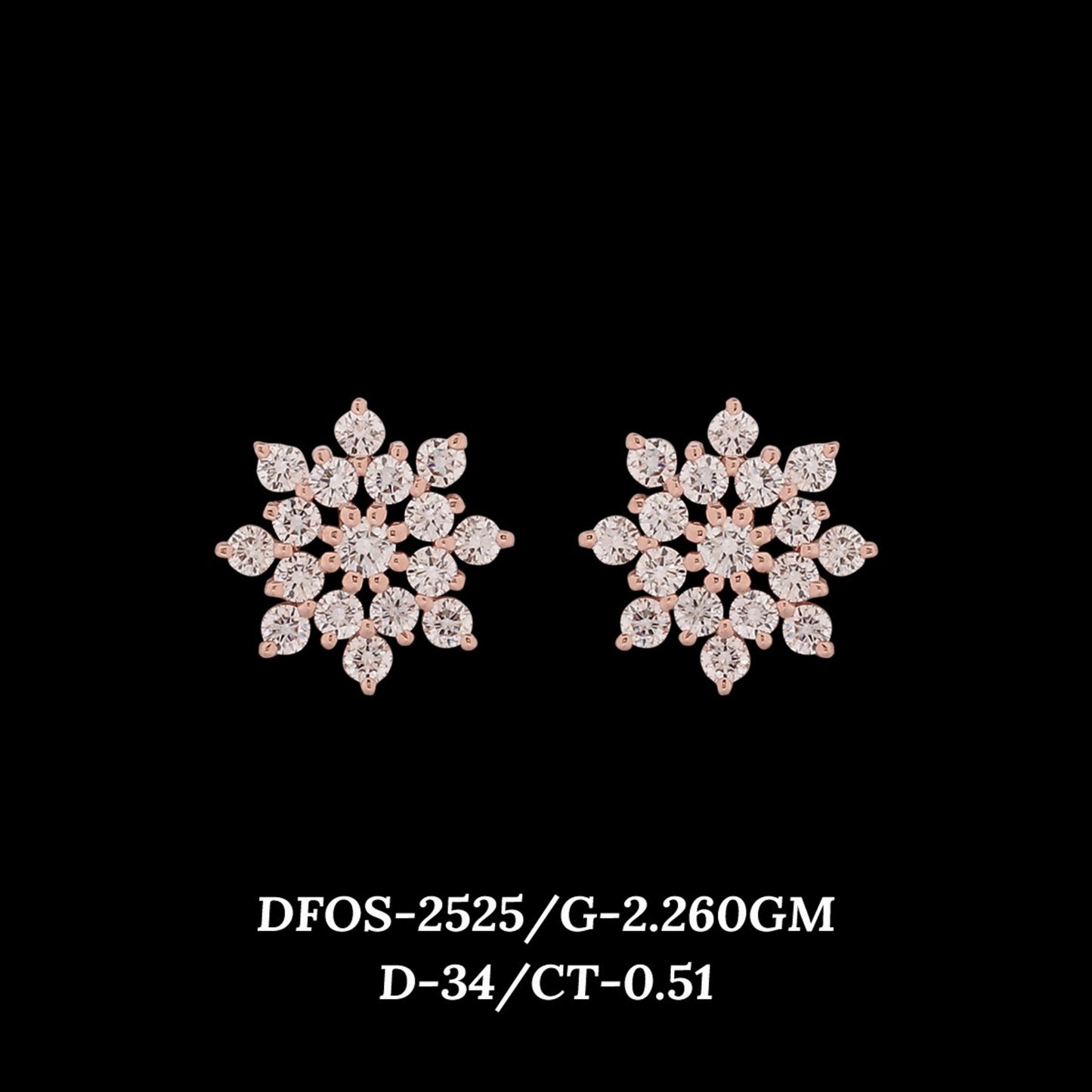 Diamond EARRING With 2.26 Gms of 18 Kt Gold and 0.51 Cts of Certified Natural Diamonds Code: MJ26ER479