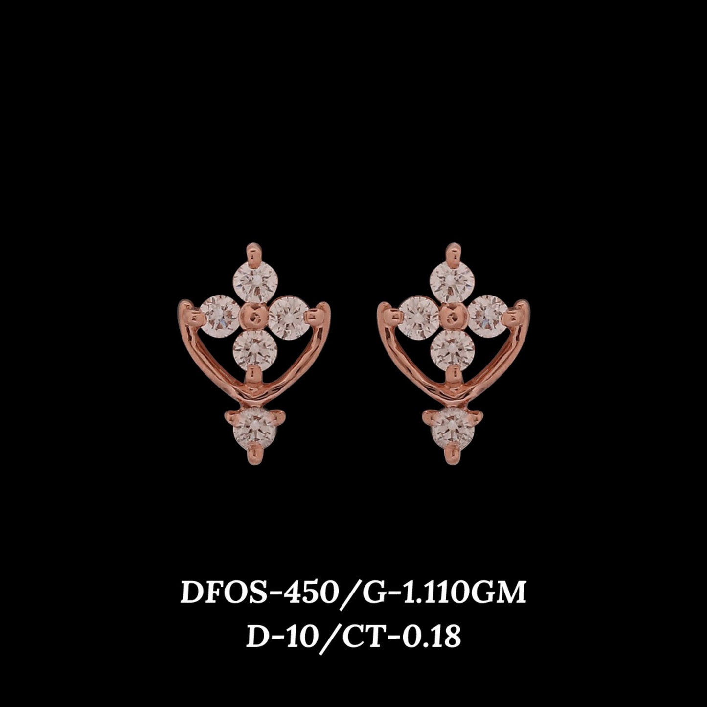 Diamond EARRING With 1.11 Gms of 18 Kt Gold and 0.18 Cts of Certified Natural Diamonds Code: MJ26ER523