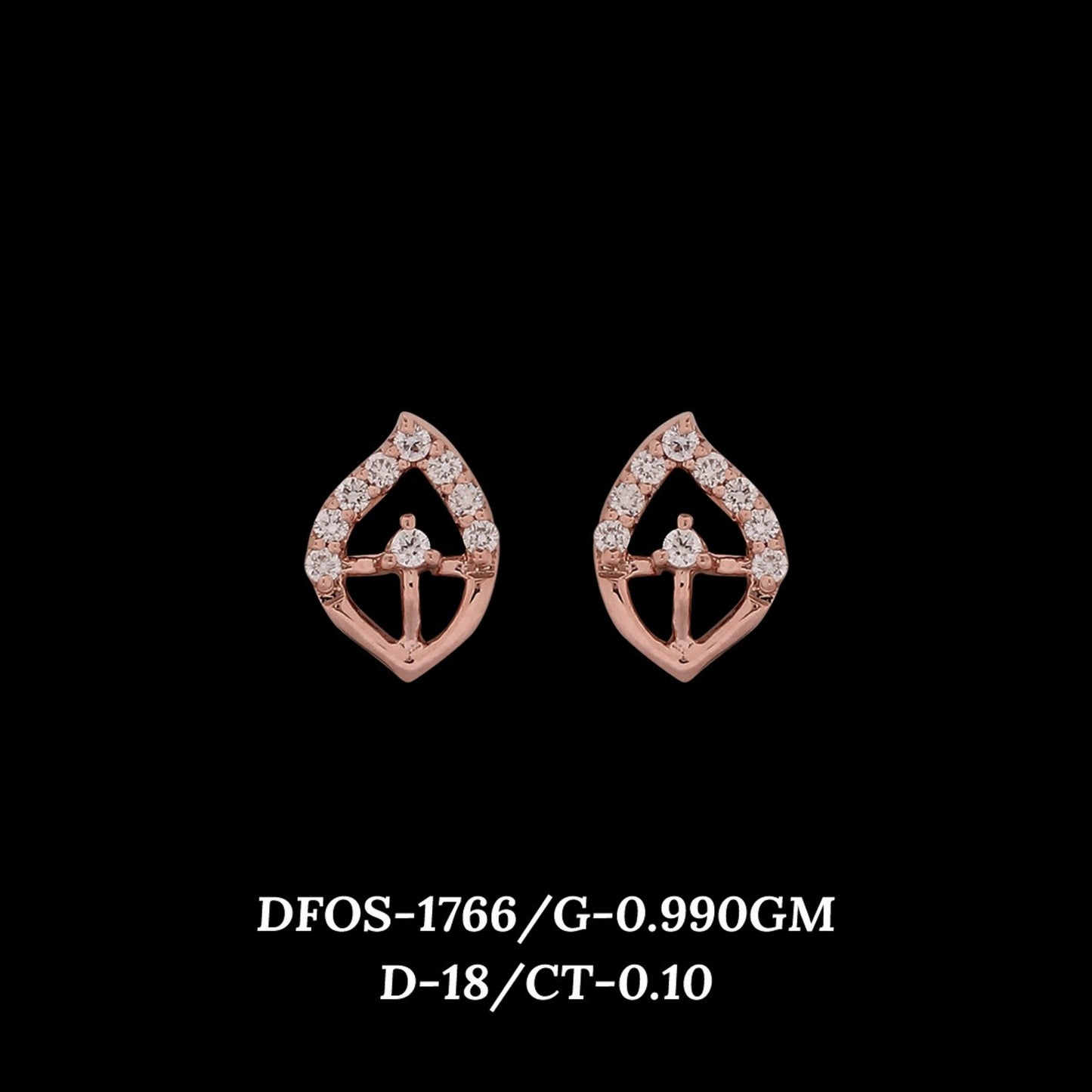 Diamond EARRING With 0.99 Gms of 18 Kt Gold and 0.1 Cts of Certified Natural Diamonds Code: MJ26ER258