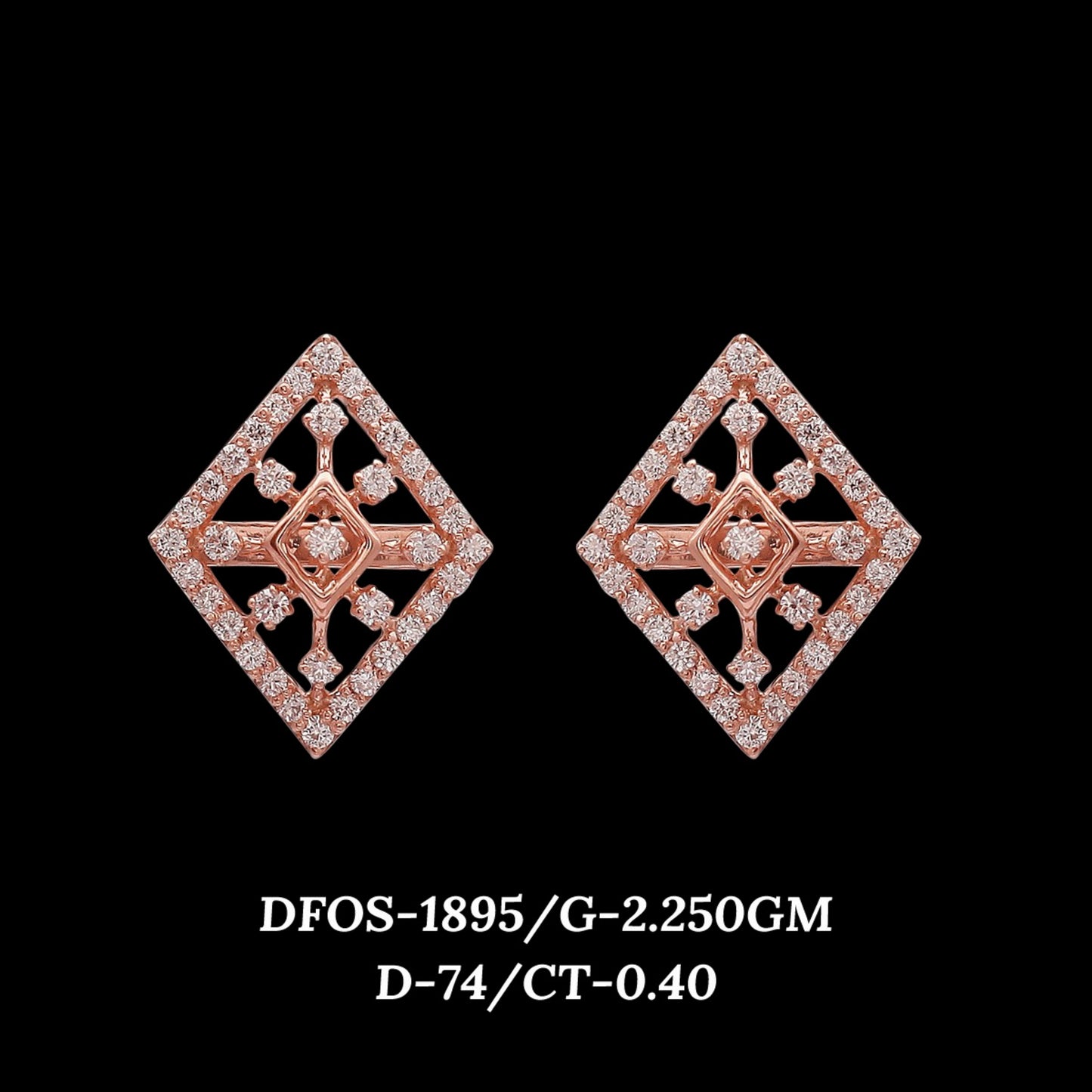 Diamond EARRING With 2.25 Gms of 18 Kt Gold and 0.4 Cts of Certified Natural Diamonds Code: MJ26ER300