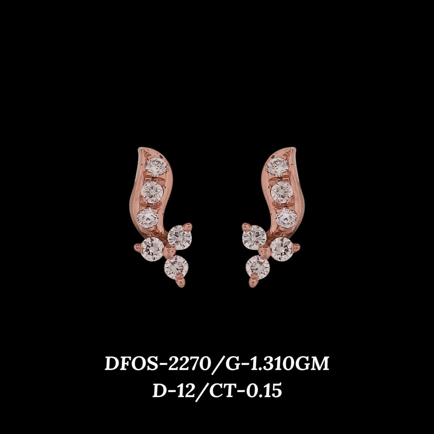 Diamond EARRING With 1.31 Gms of 18 Kt Gold and 0.15 Cts of Certified Natural Diamonds Code: MJ26ER386